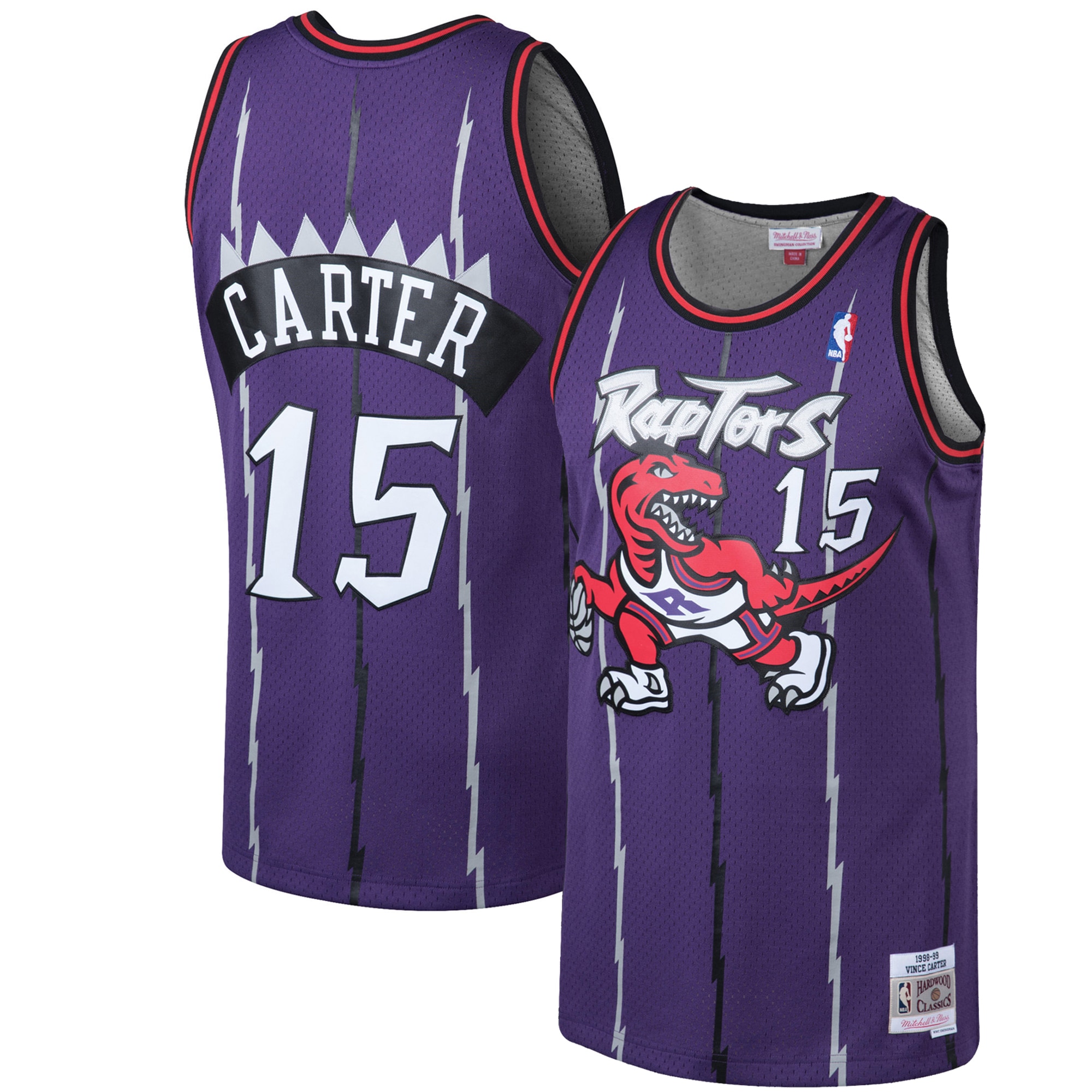 Vince Carter Toronto Raptors Mitchell & Ness 1998\/99 Hardwood Classics Swingman Jersey - Purple