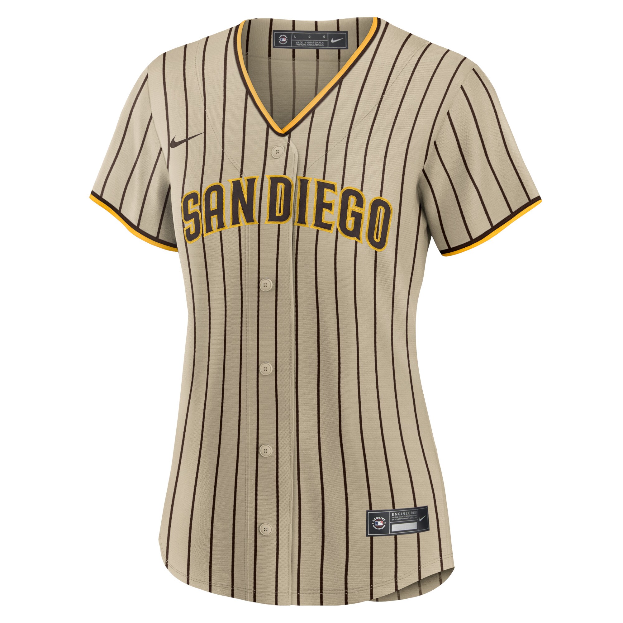 San Diego Padres  Women's Alternate Replica Team Jersey - Tan
