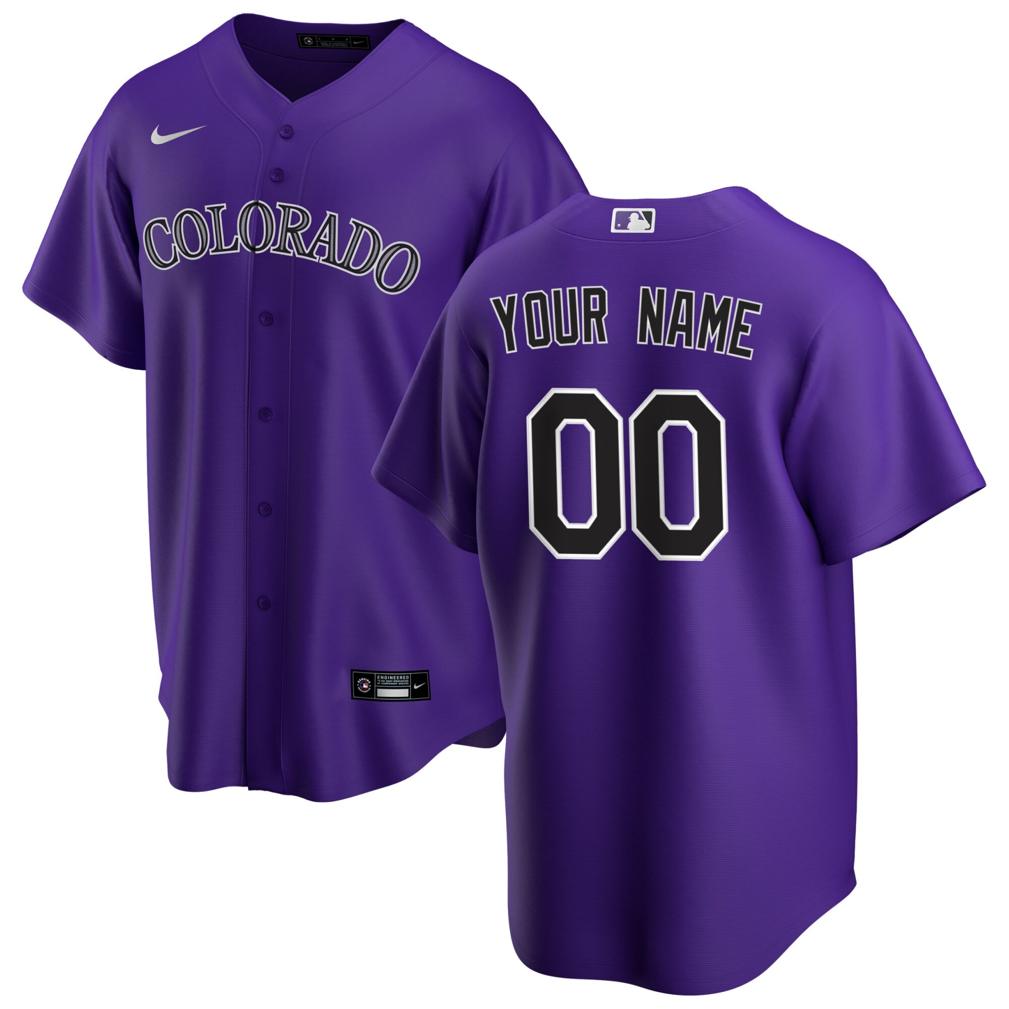 Colorado Rockies  Alternate Replica Custom Jersey - Purple