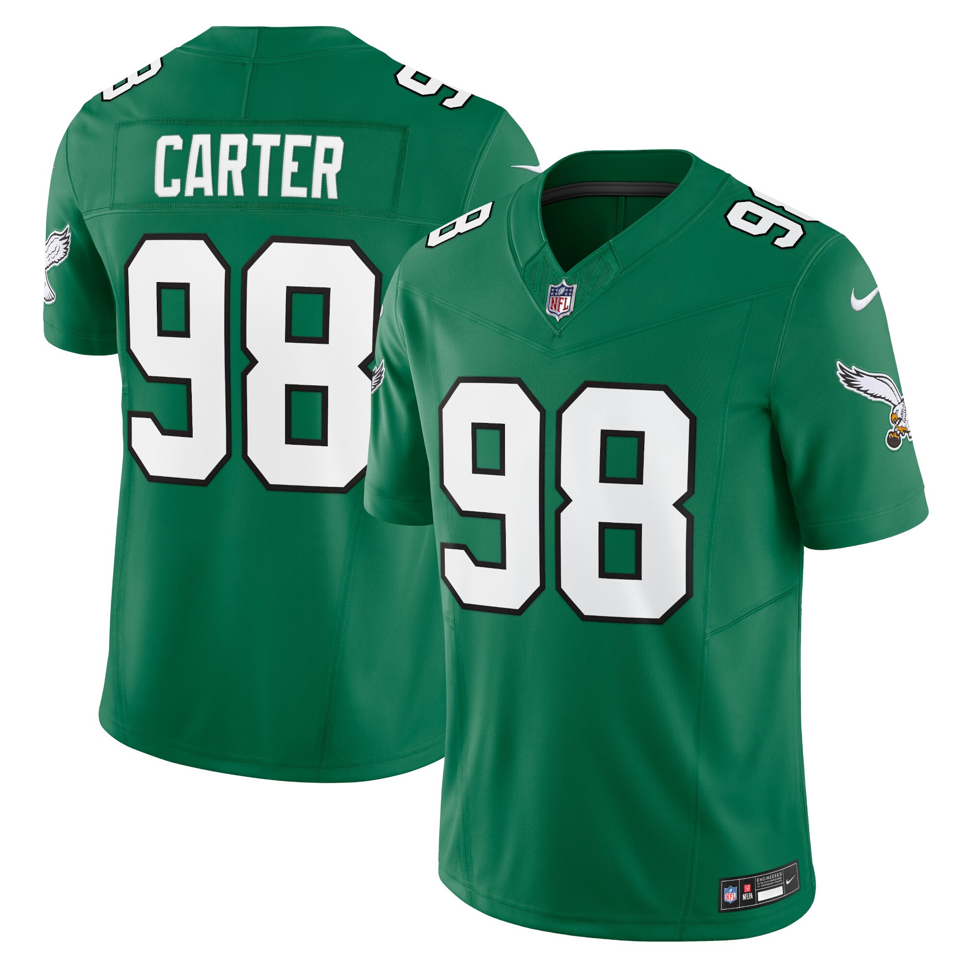 Jalen Carter Philadelphia Eagles  Alternate Vapor F.U.S.E. Limited Jersey - Kelly Green