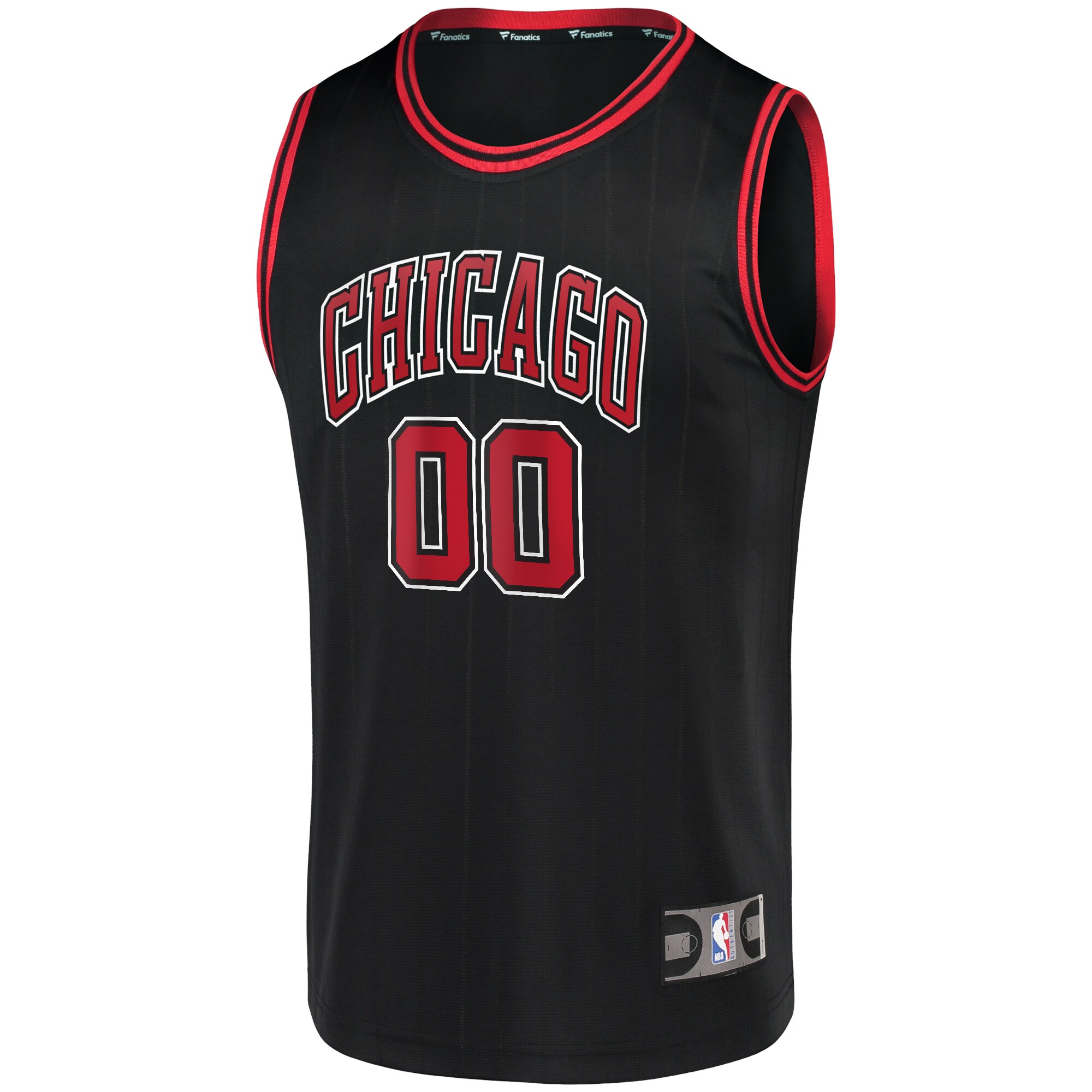 Chicago Bulls Fanatics Fast Break Replica Custom Jersey Black - Statement Edition