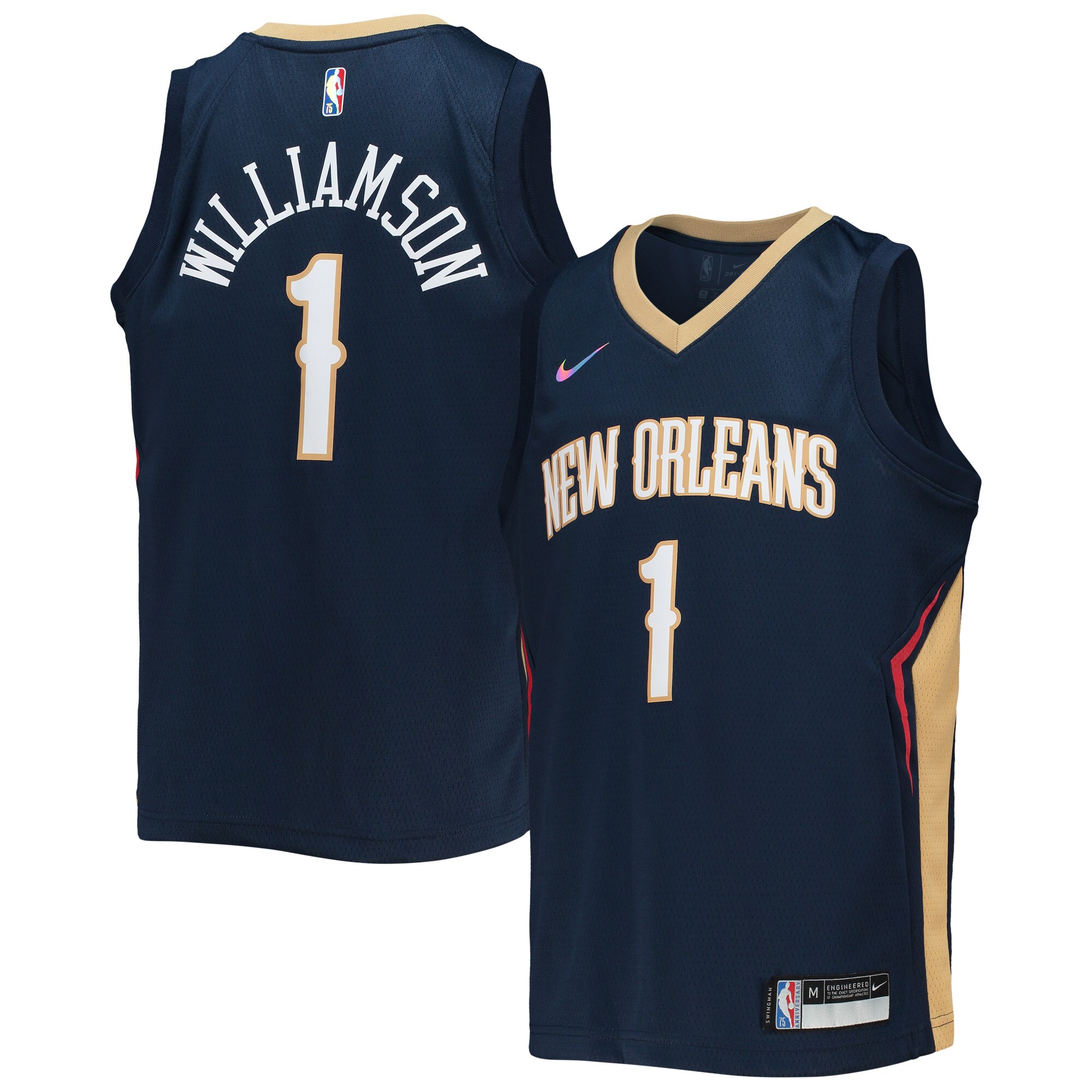 Zion Williamson New Orleans Pelicans  Youth 2021\/22 Diamond Swingman Jersey - Icon Edition - Navy