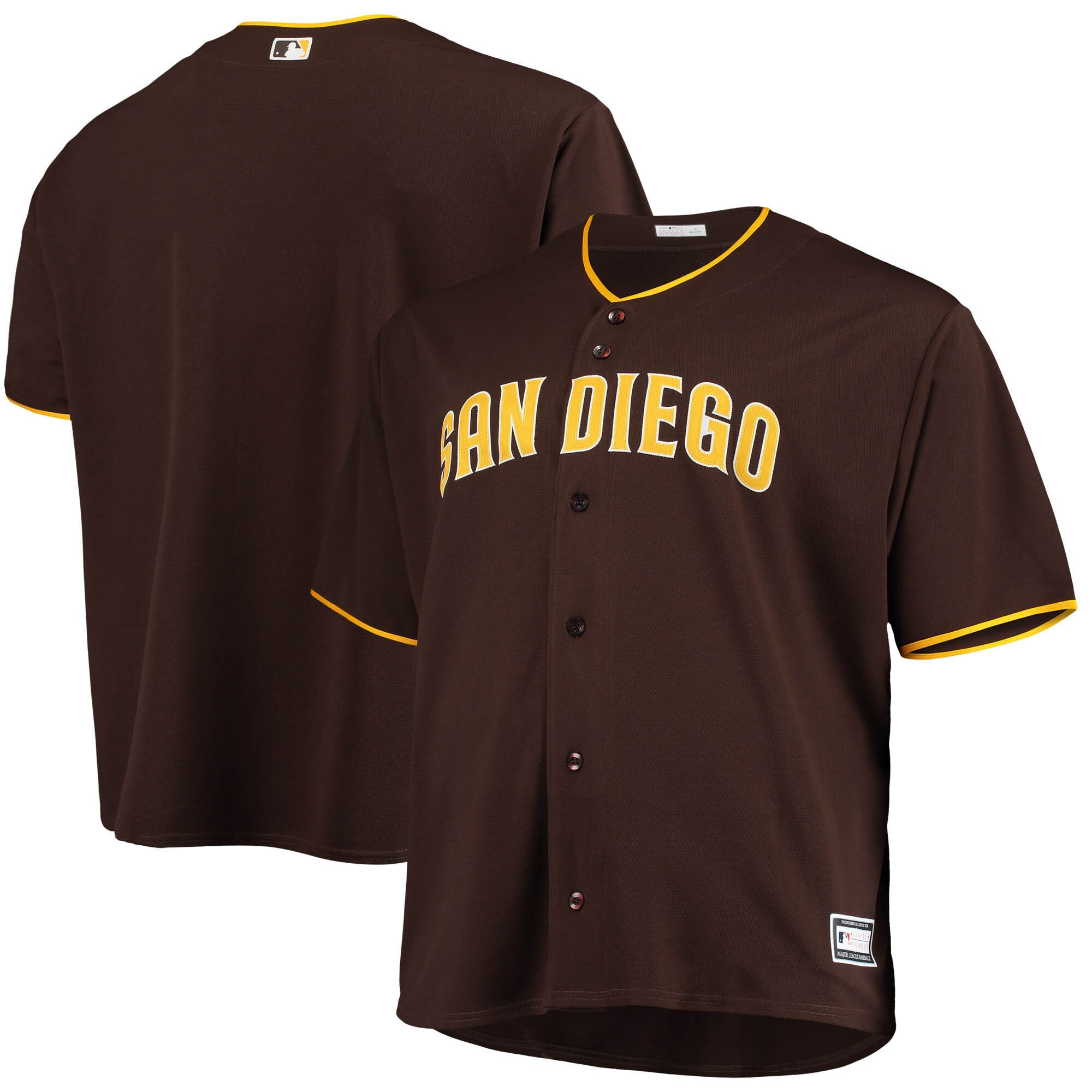 San Diego Padres Big & Tall Alternate Replica Team Jersey - Sand\/Brown