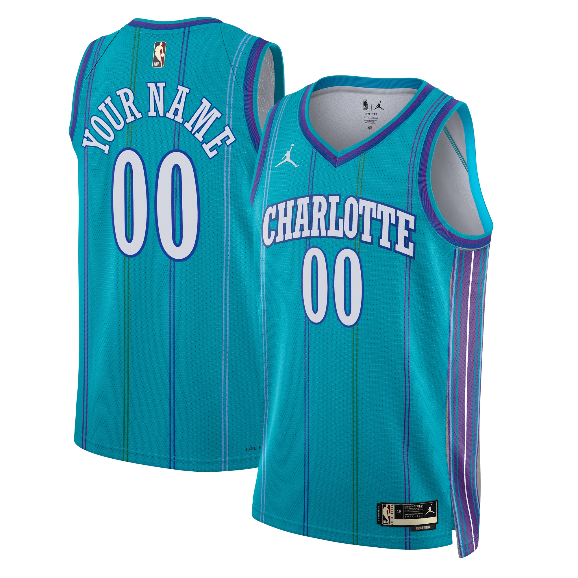 Charlotte Hornets Jordan Brand Unisex 2023\/24 Custom Swingman Jersey - Classic Edition - Teal