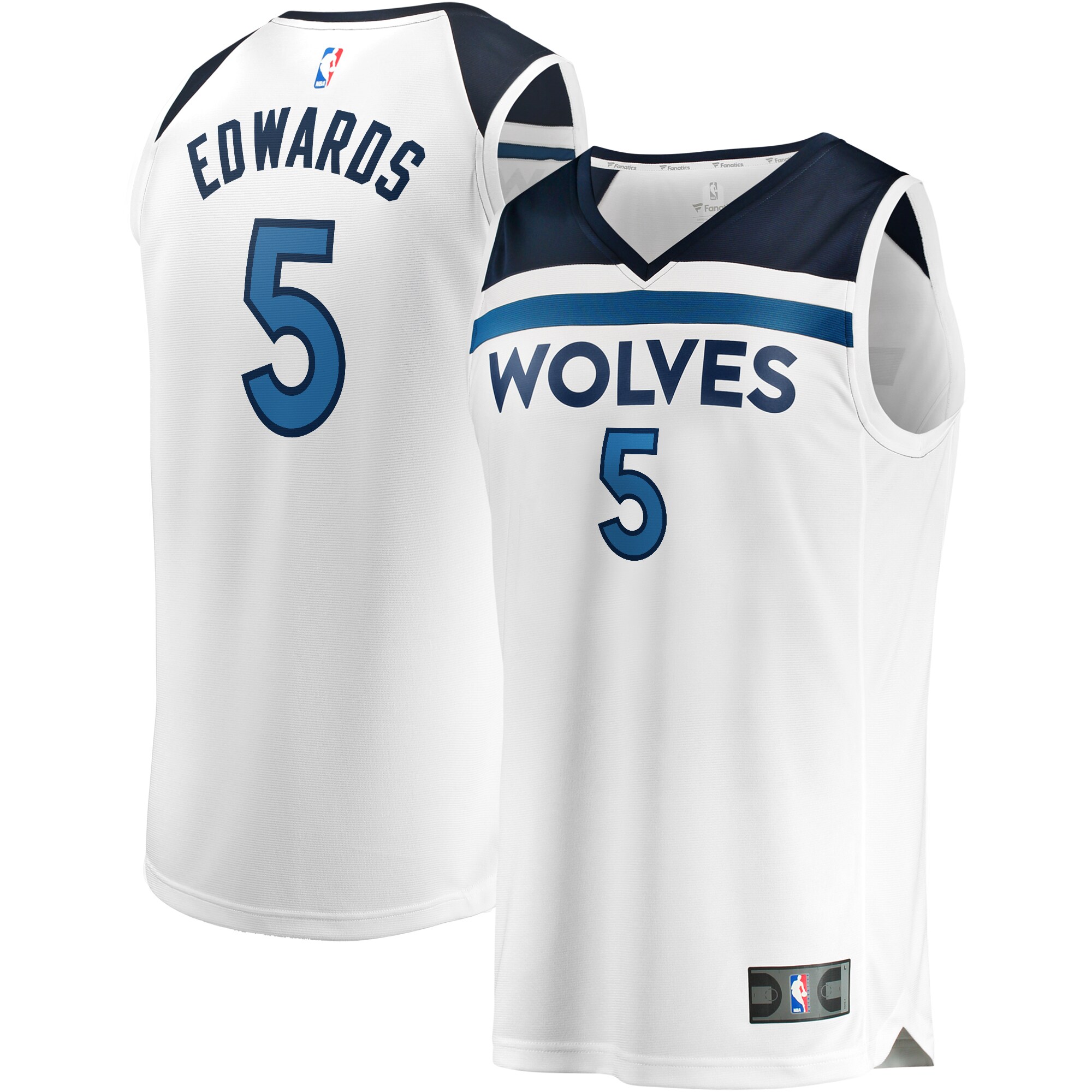 Anthony Edwards Minnesota Timberwolves Fanatics Fast Break Replica Player Jersey - Association Edition - White