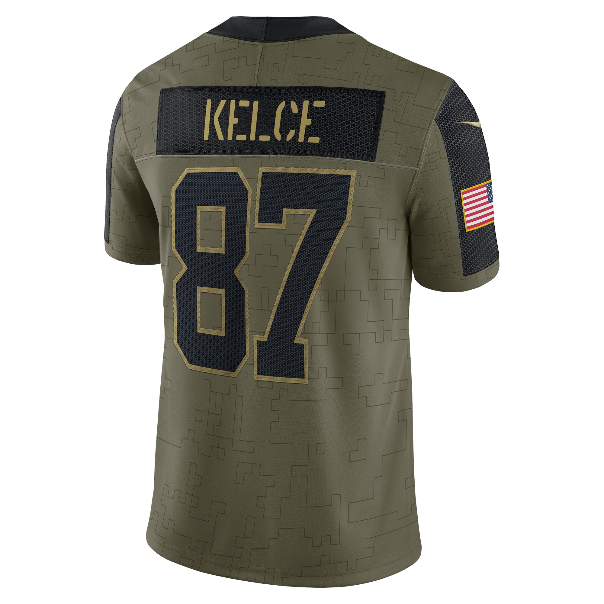 Travis Kelce Kansas City Chiefs  2021 Salute To Service Limited Player Jersey - Olive