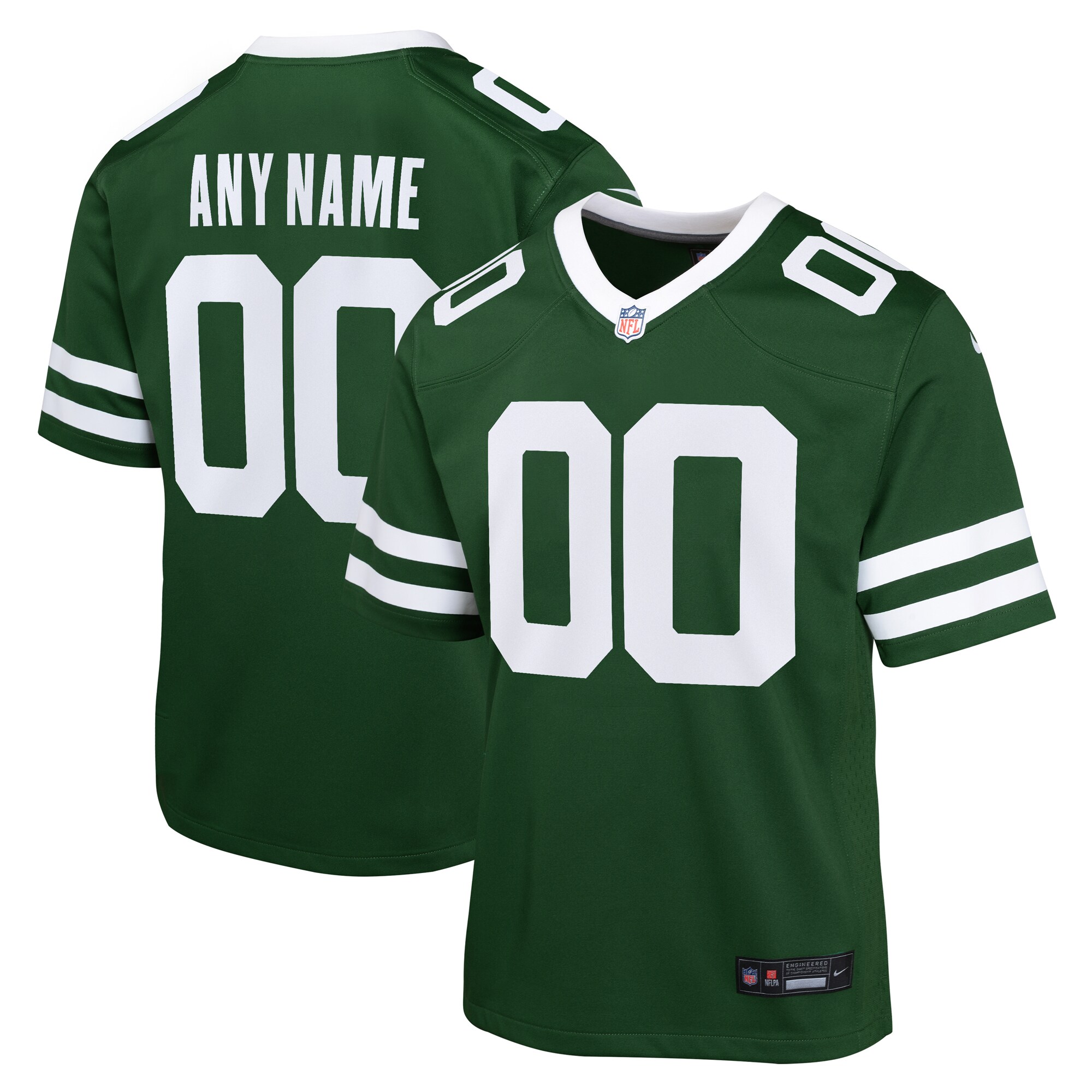 New York Jets  Youth Custom Game Jersey -  Legacy Green