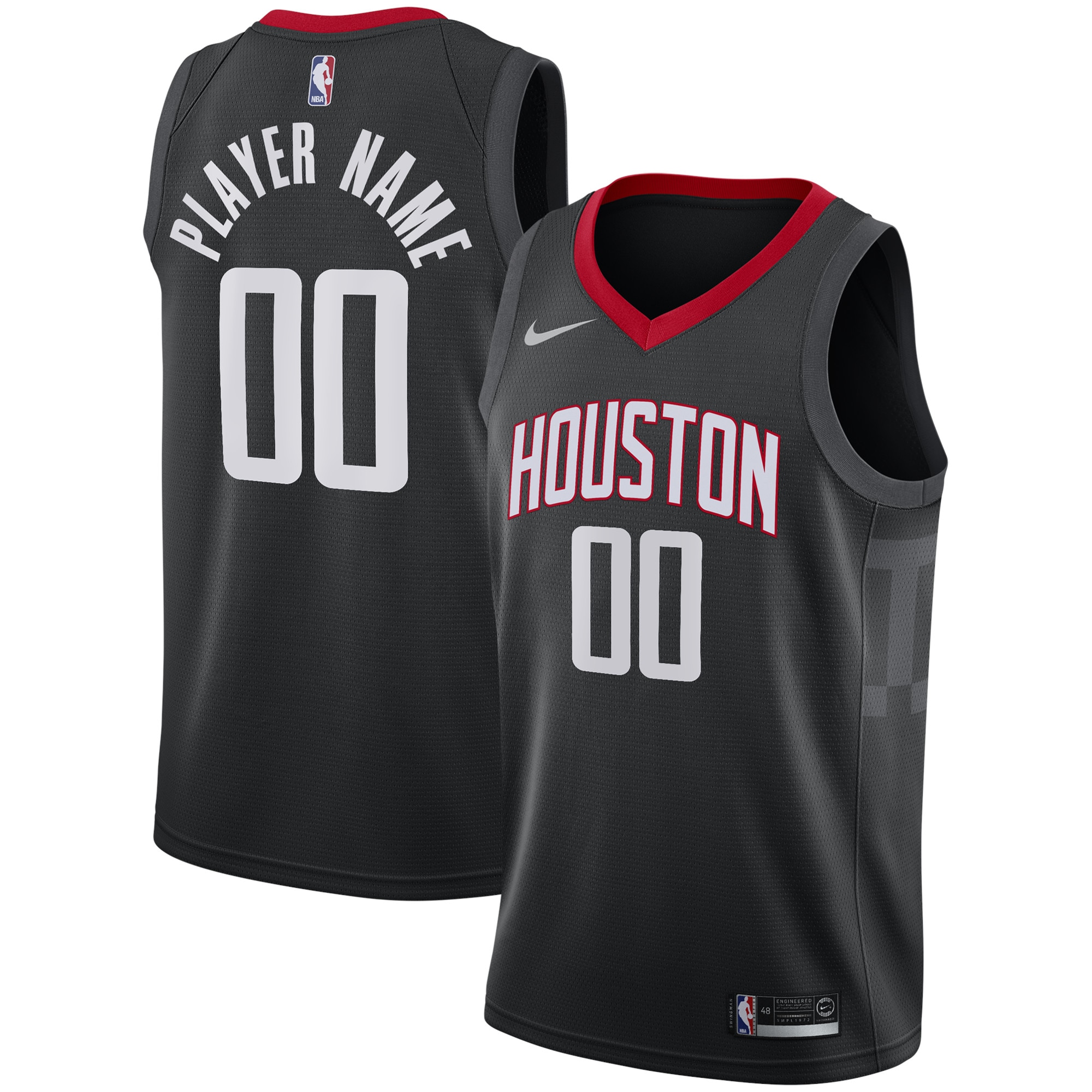 Houston Rockets Nike Swingman Custom Jersey Black - Statement Edition