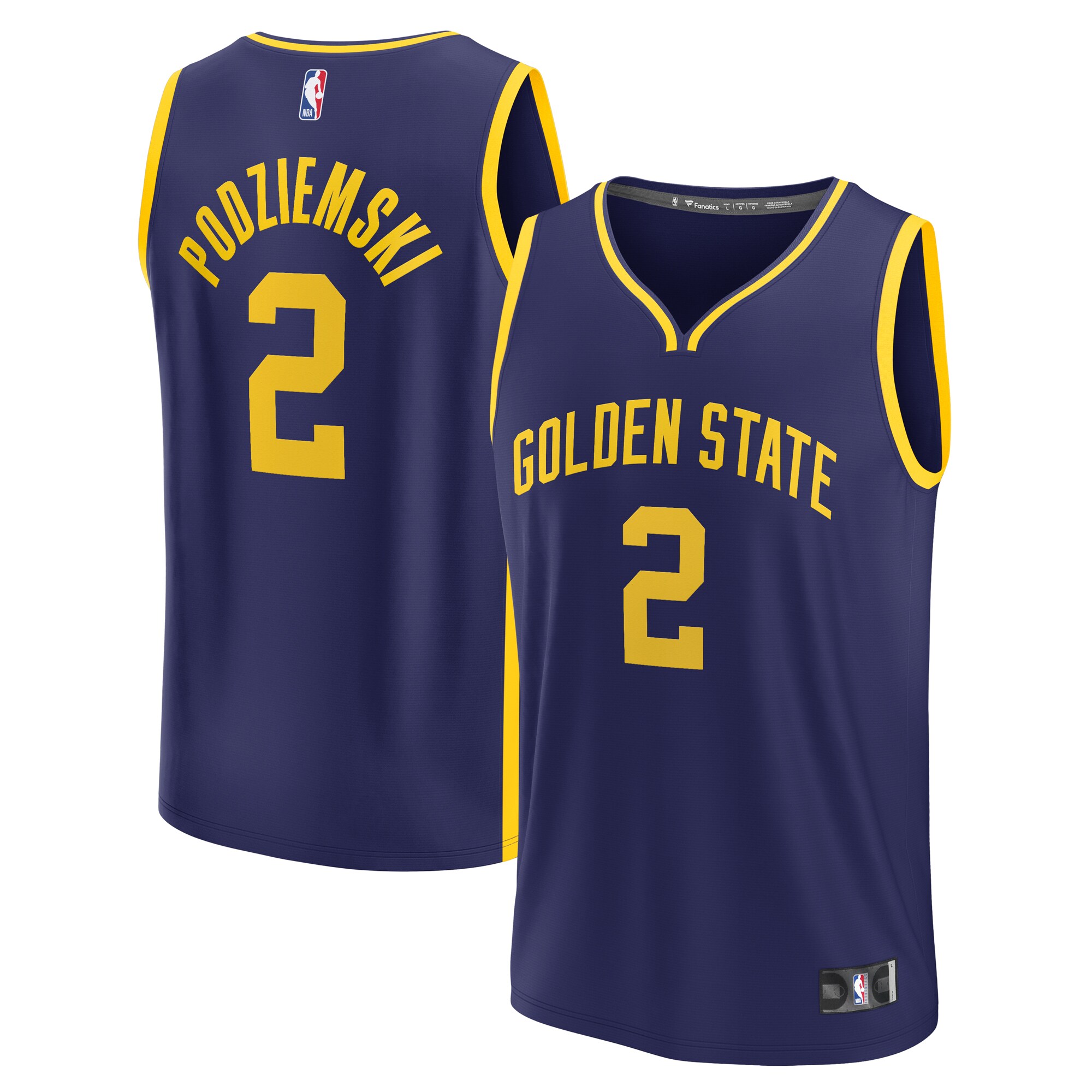 Brandin Podziemski Golden State Warriors Fanatics  Fast Break Replica Jersey - Statement Edition - Navy