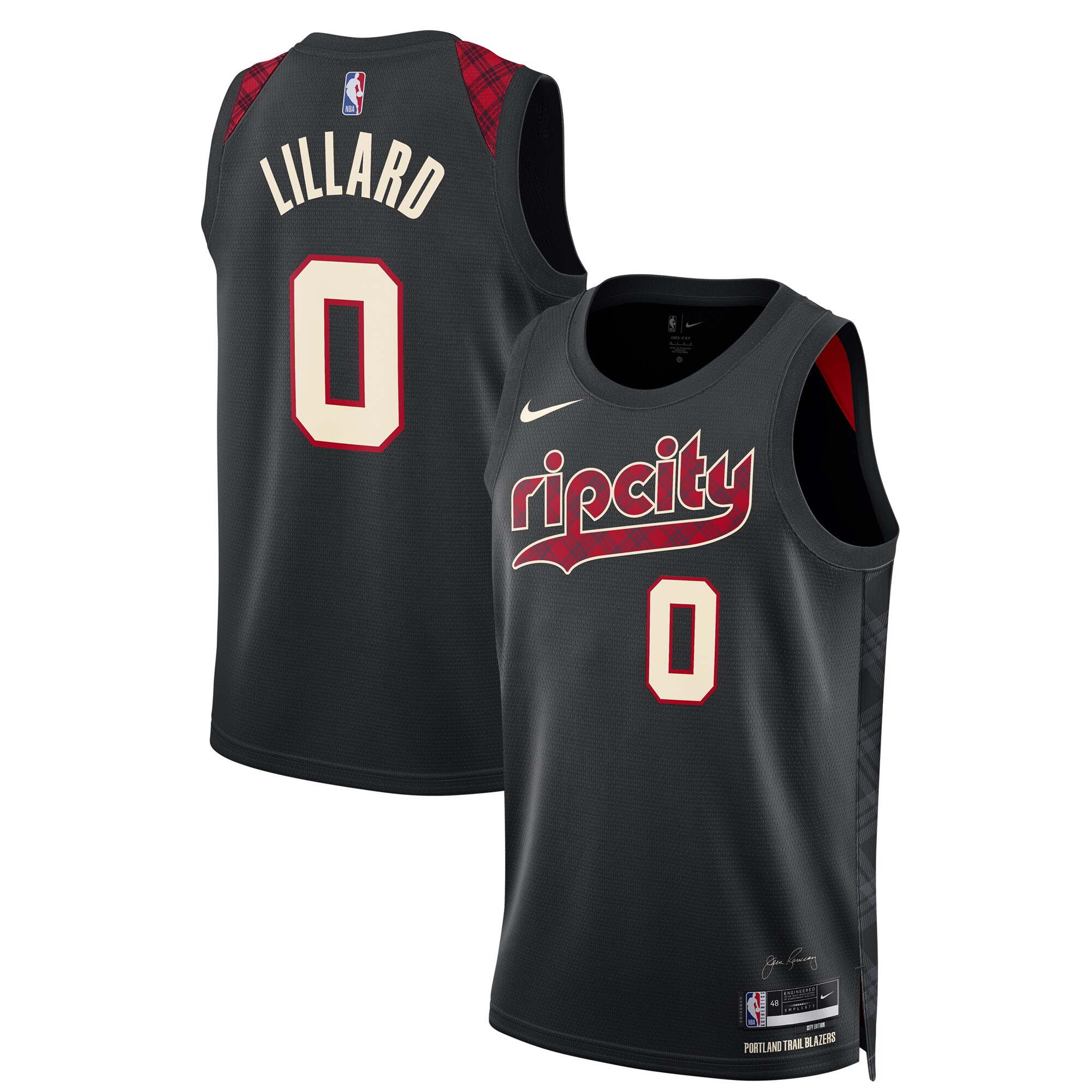 Damian Lillard Portland Trail Blazers  Unisex 2023\/24 Swingman Jersey - Black - City Edition