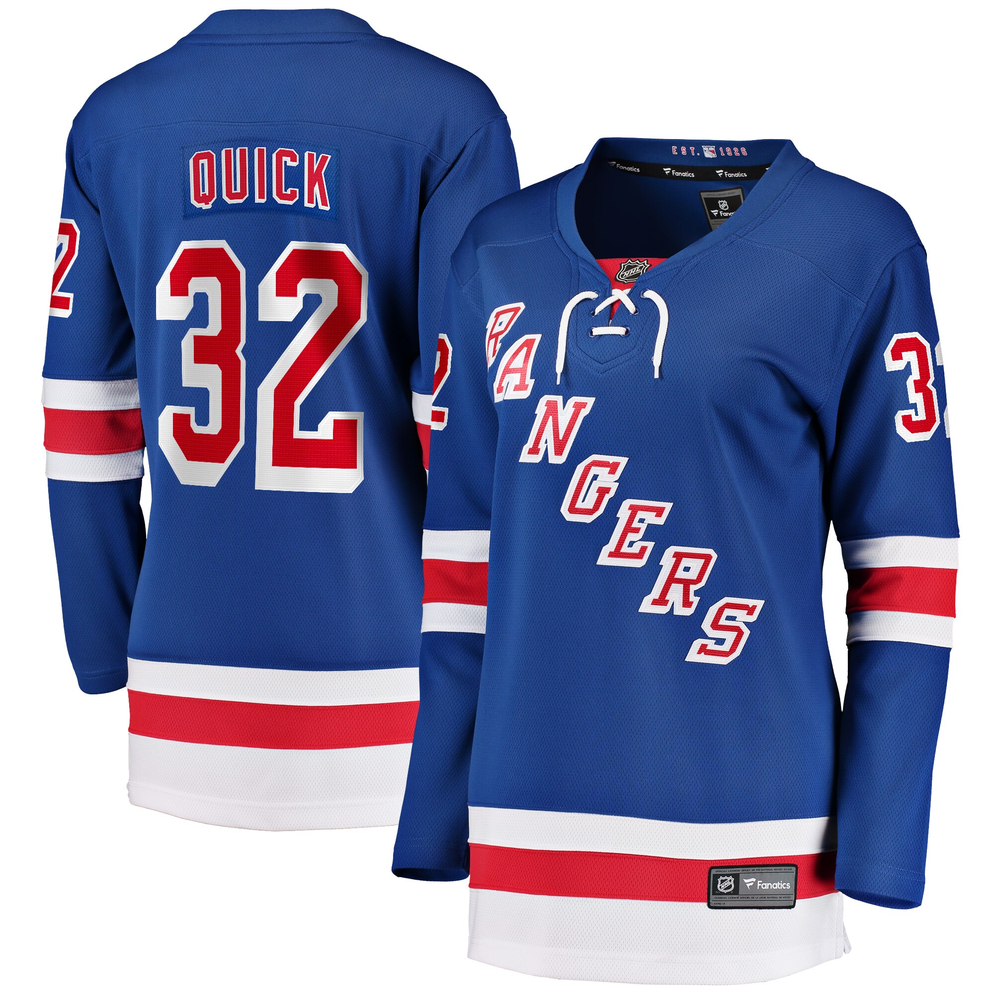 Jonathan Quick New York Rangers Fanatics Women's Home Breakaway Player Jersey - Blue