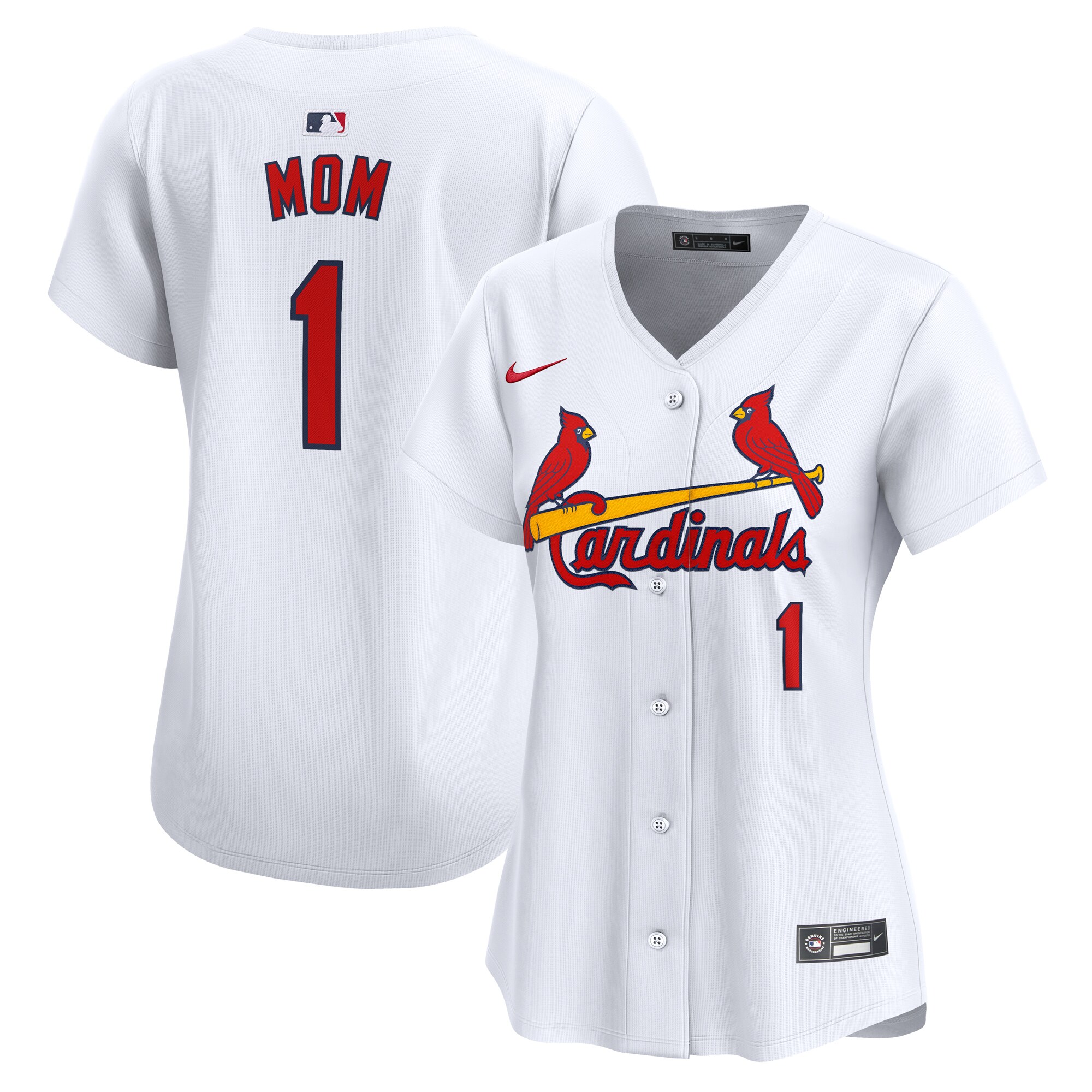 St. Louis Cardinals  Women's #1 Mom Home Limited Jersey - White