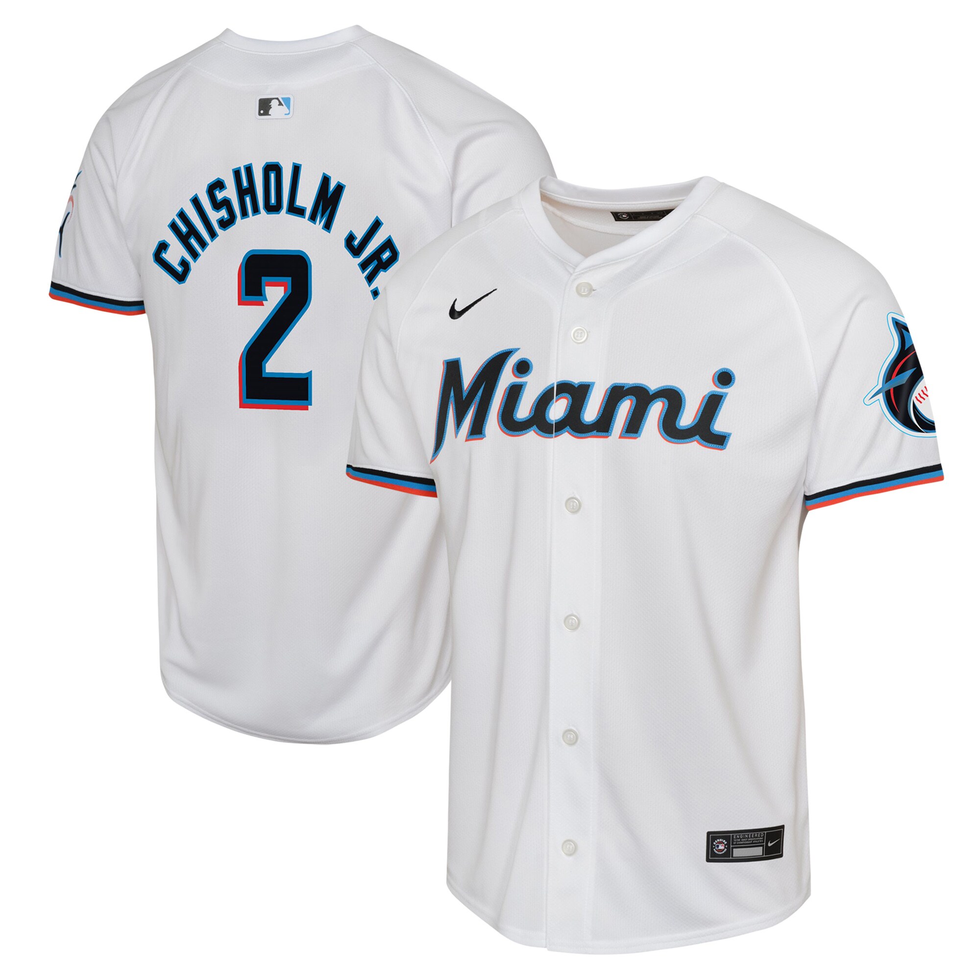 Jazz Chisholm Miami Marlins  Youth Home Limited Player Jersey - White