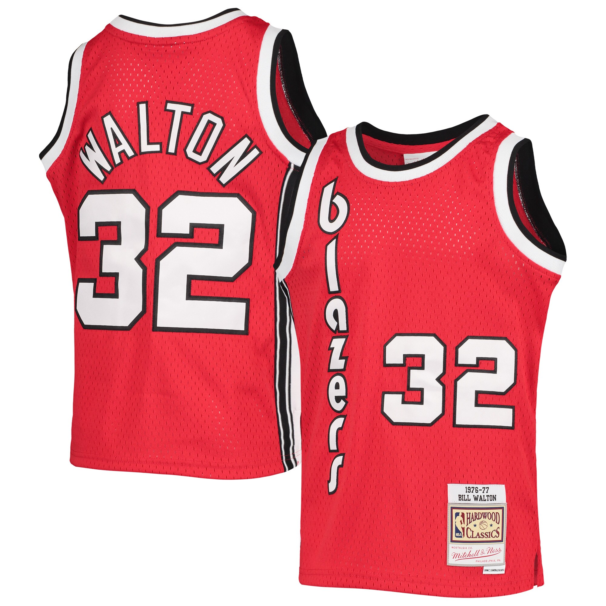 Bill Walton Portland Trail Blazers Mitchell & Ness Youth 1976\/77 Hardwood Classics Swingman Jersey - Black