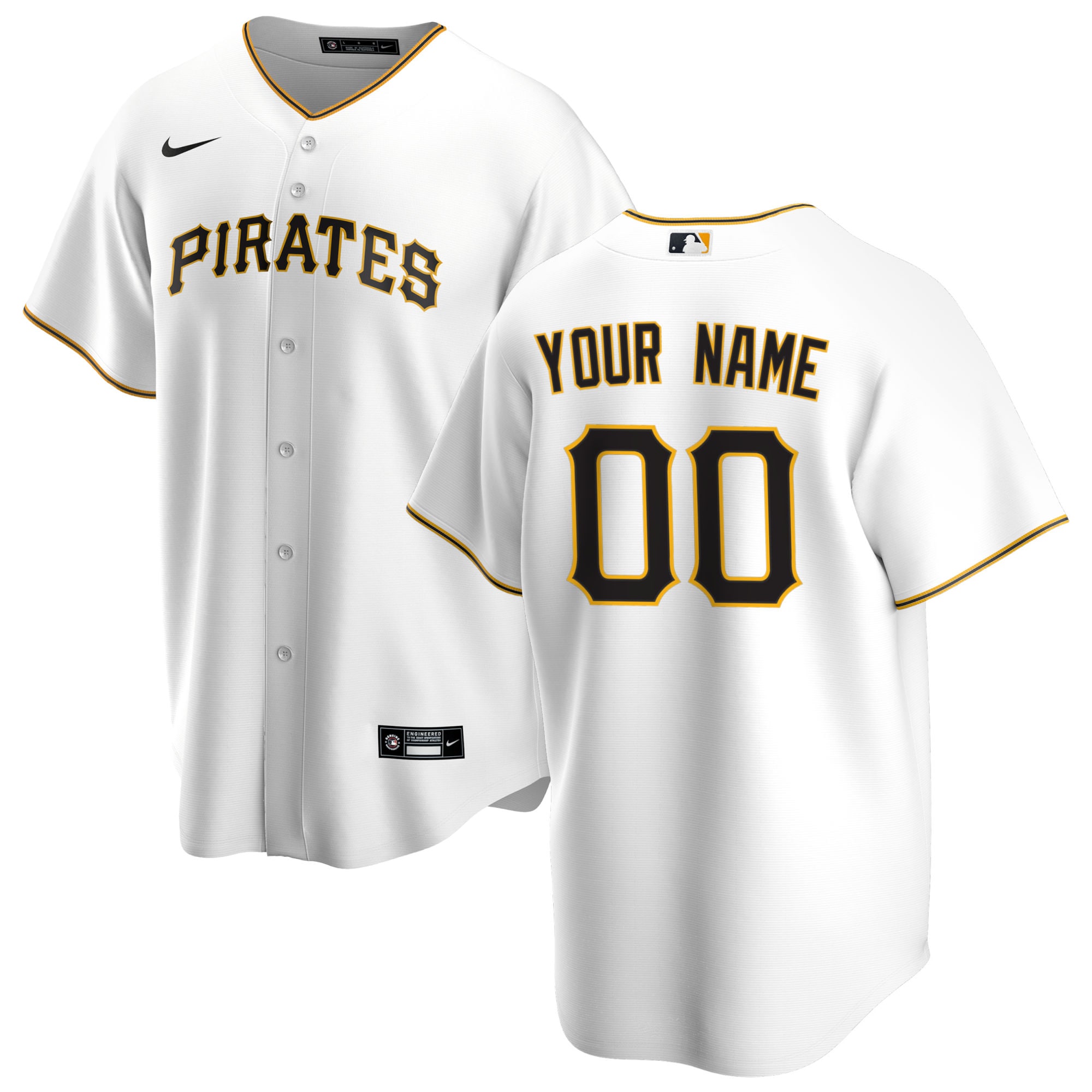 Pittsburgh Pirates  Home Replica Custom Jersey - White