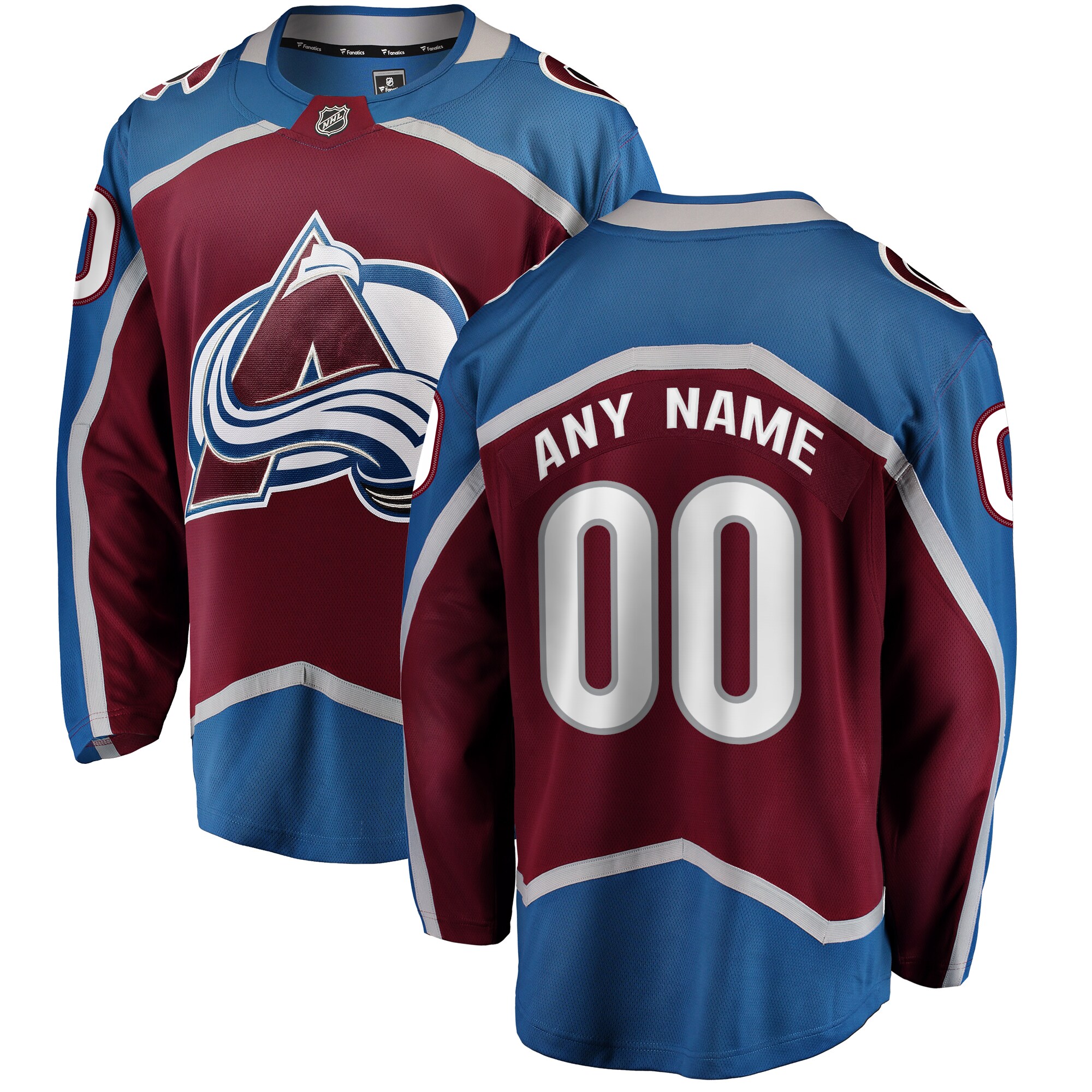 Colorado Avalanche Fanatics Home Breakaway Custom Jersey - Maroon