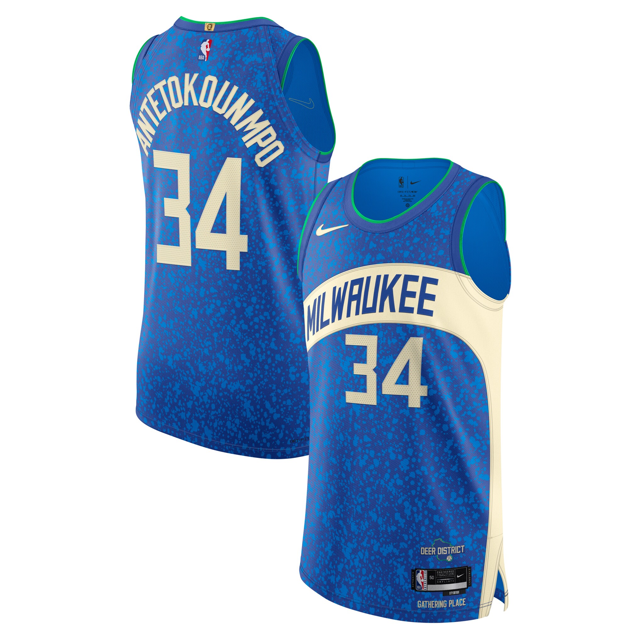 Giannis Antetokounmpo Milwaukee Bucks  Authentic Jersey - City Edition - Blue
