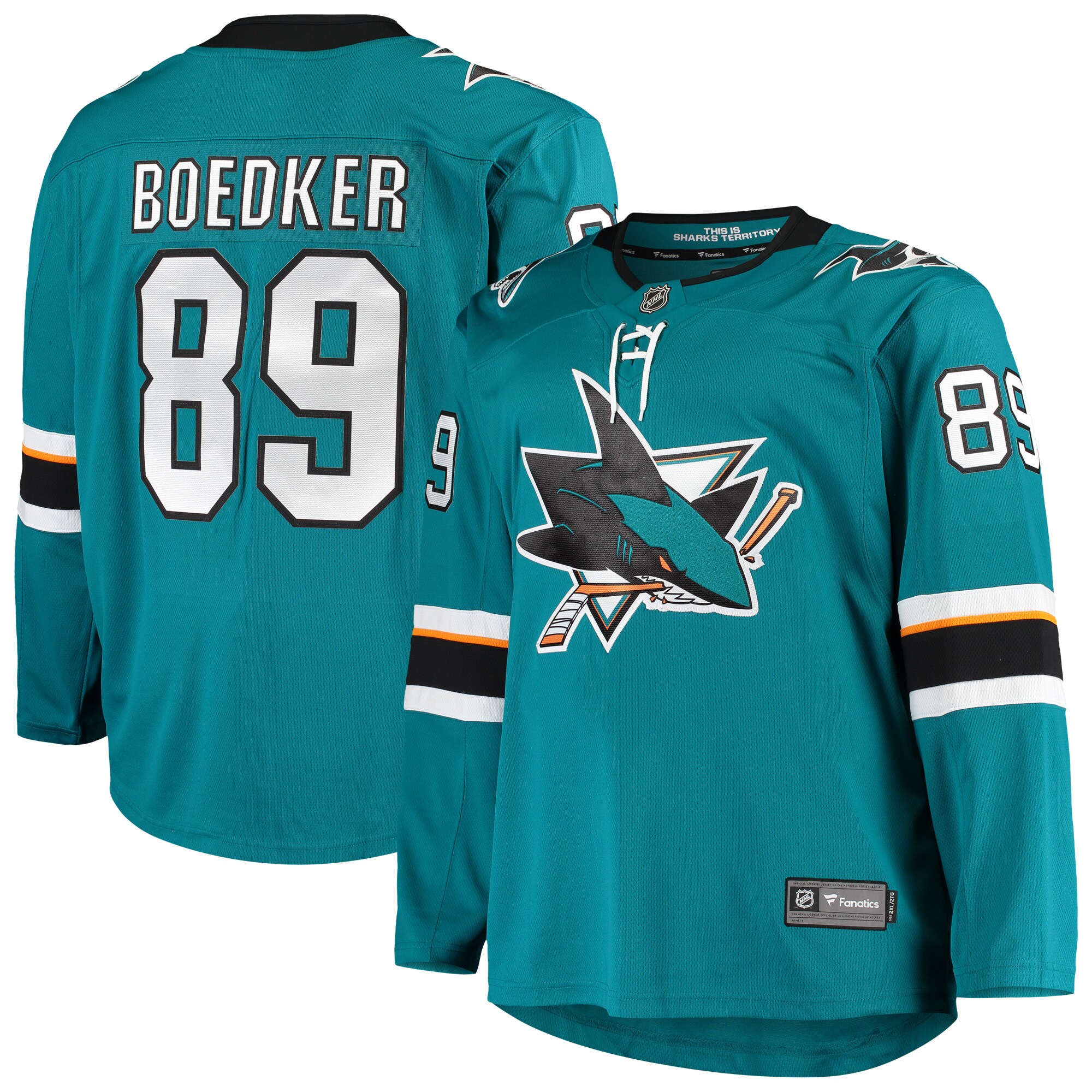 Mikkel Boedker San Jose Sharks Fanatics Breakaway Home Player Jersey - Teal