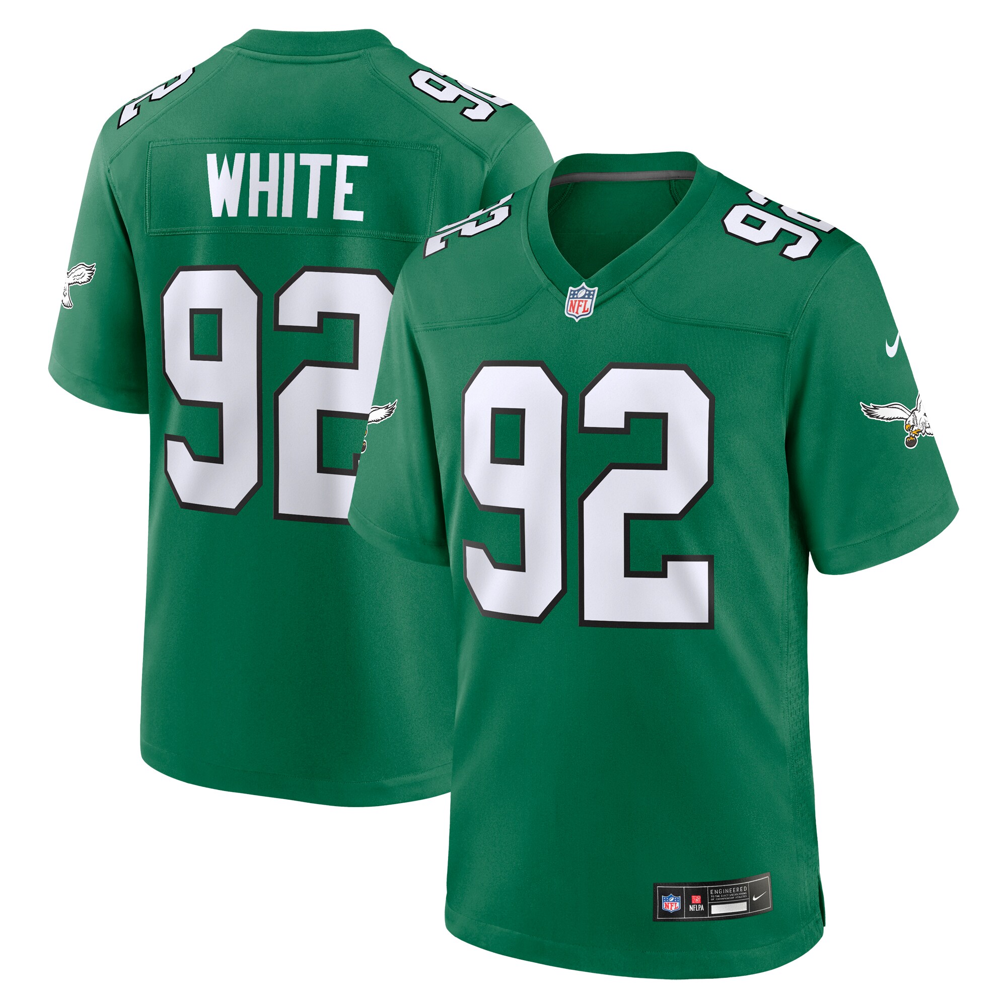 Reggie White Philadelphia Eagles  Alternate Game Jersey - Kelly Green