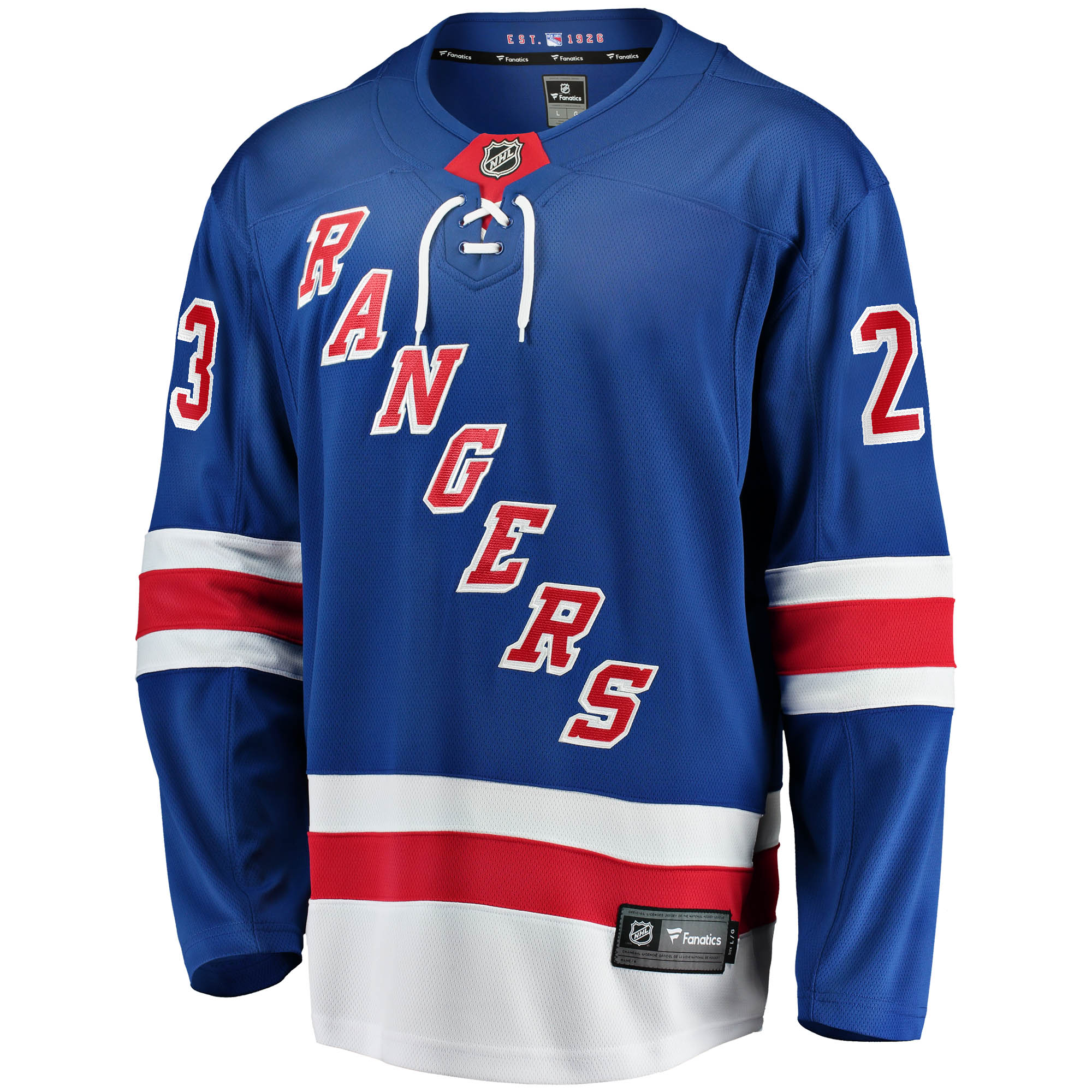 Adam Fox New York Rangers Fanatics Home Breakaway Replica Jersey - Blue