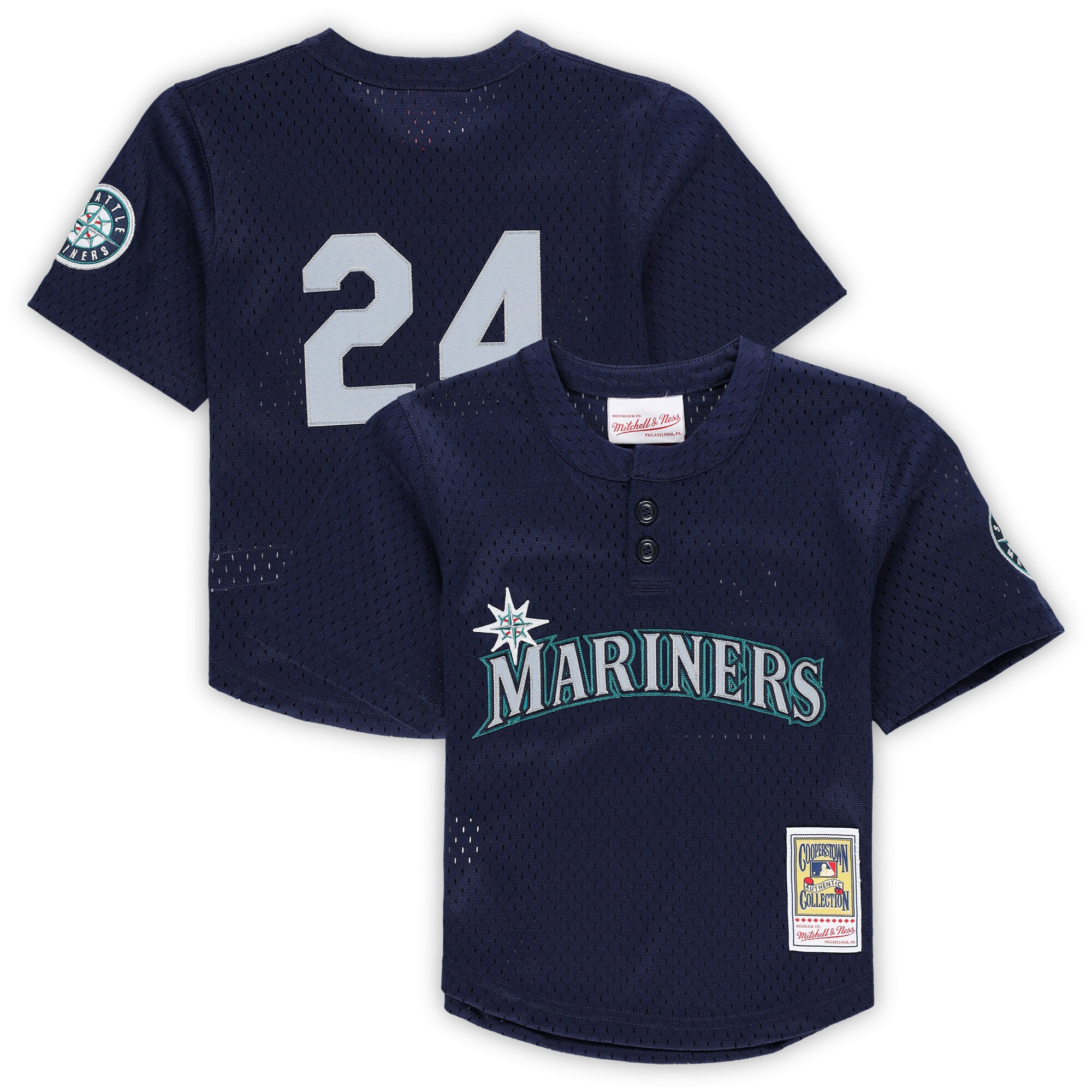 Ken Griffey Jr. Seattle Mariners Mitchell & Ness Toddler Cooperstown Collection\u00c2\u00a0Mesh Batting Practice Jersey - Navy