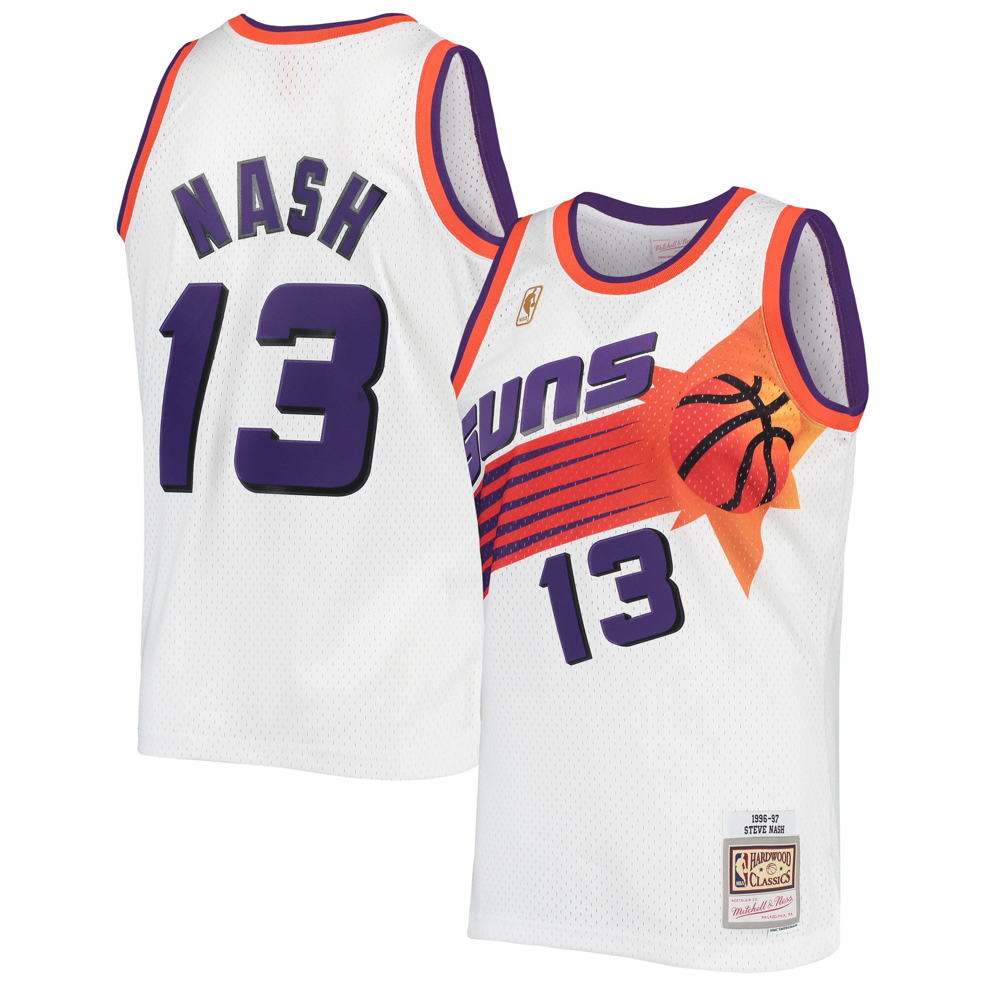 Steve Nash Phoenix Suns Mitchell & Ness 2001\/02 Hardwood Classics Swingman Jersey - White