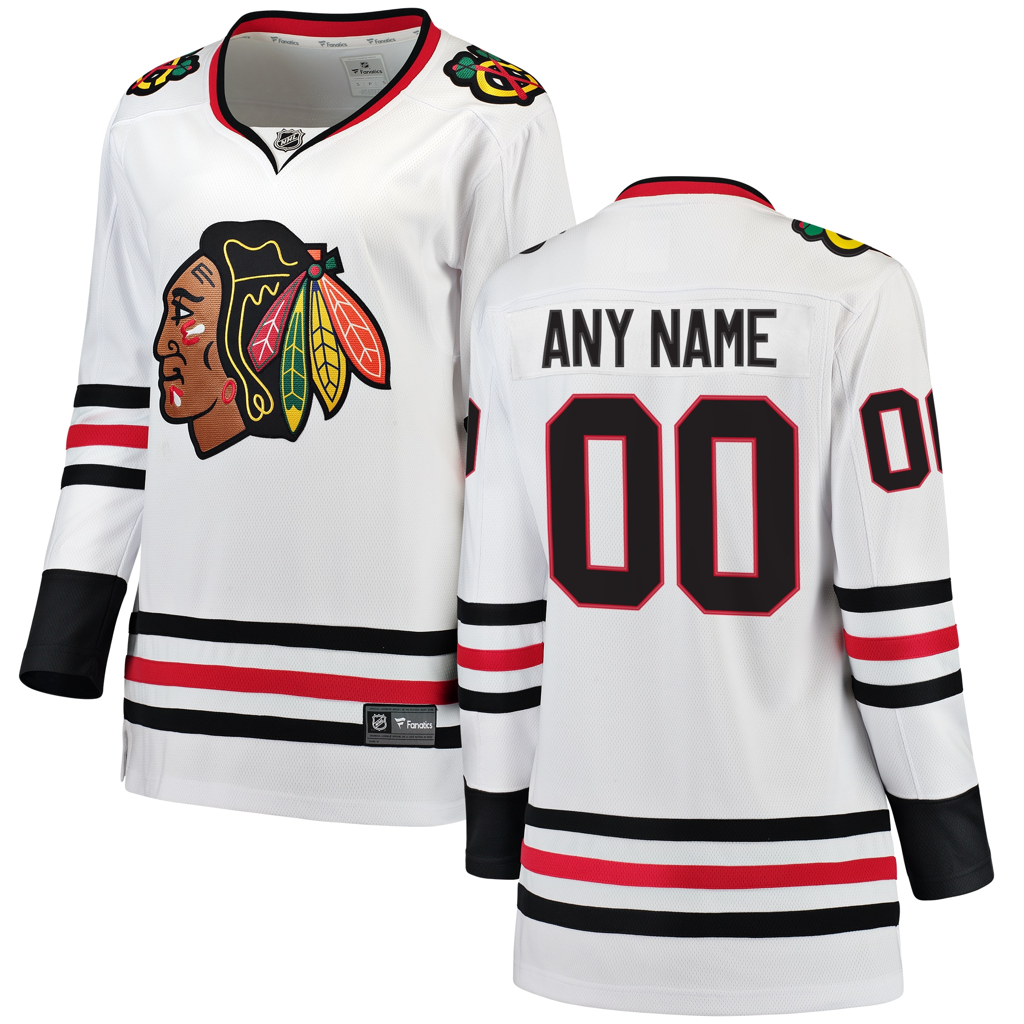 Chicago Blackhawks Fanatics Women's Away Breakaway Custom Jersey - White