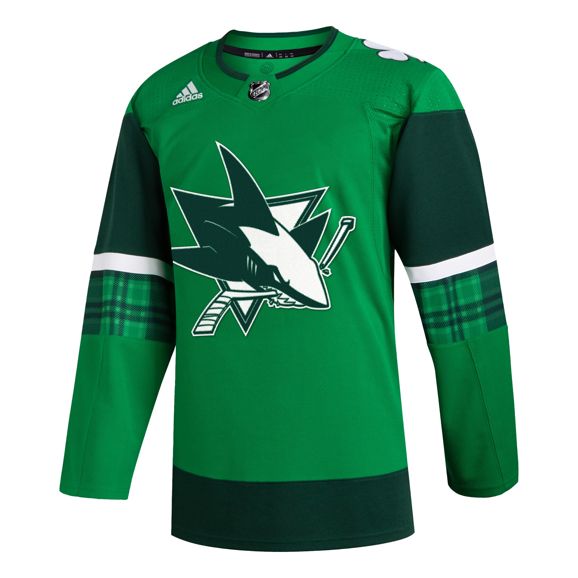 San Jose Sharks adidas 2023 St. Patrick's Day Primegreen Authentic Jersey - Kelly Green