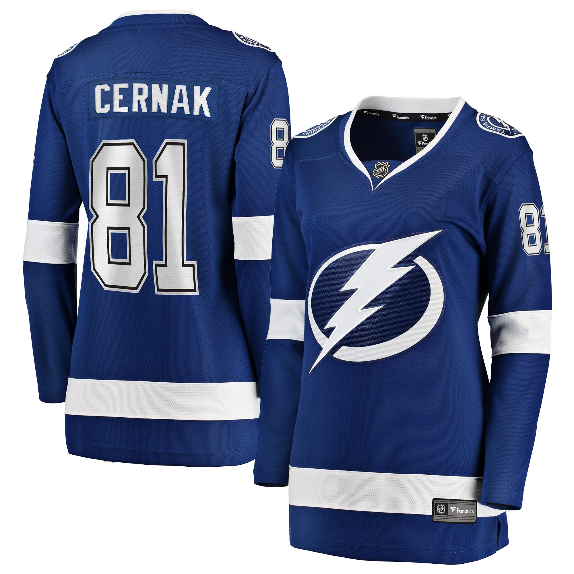 Erik Cernak Tampa Bay Lightning Fanatics Women's Home Breakaway Player Jersey - Blue