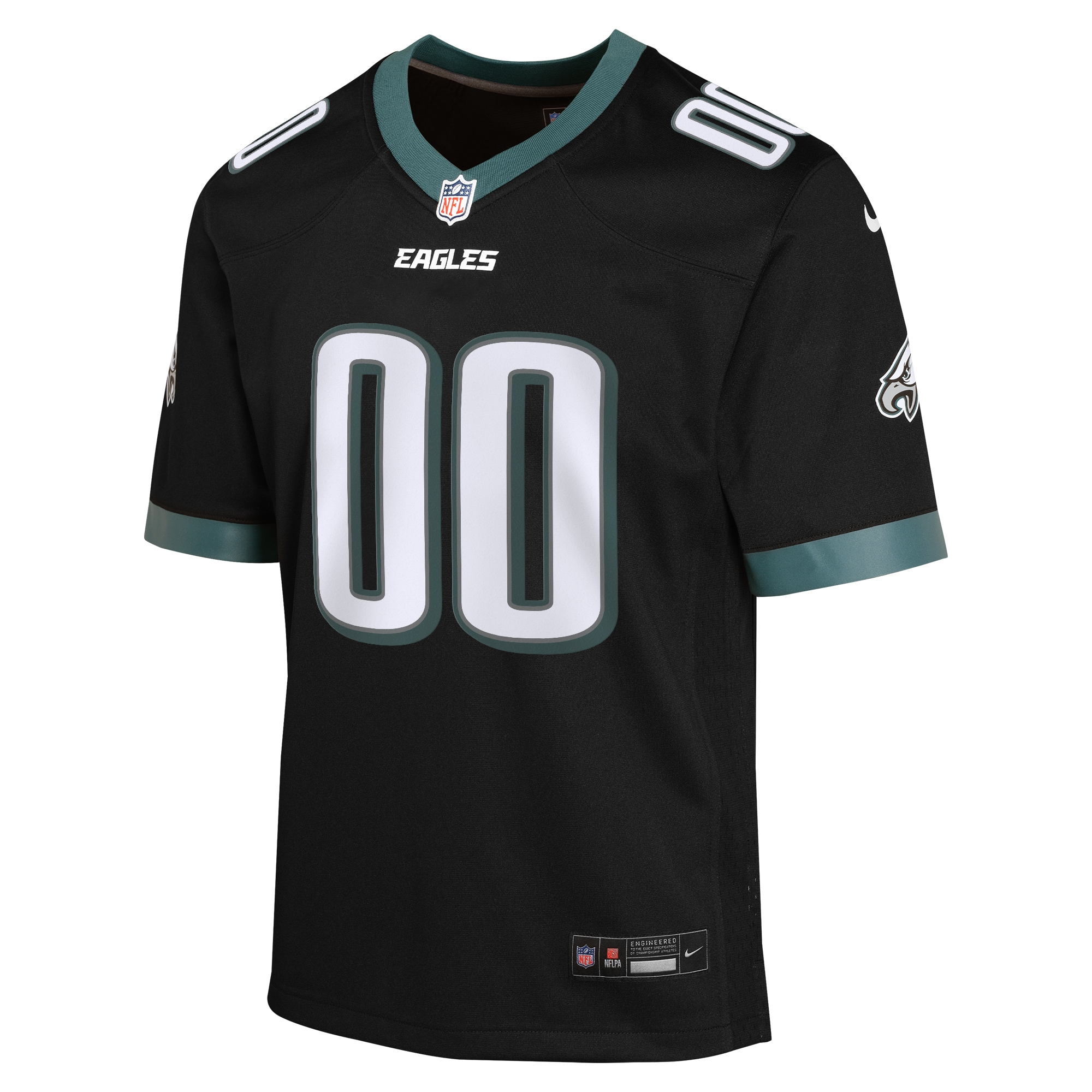 Philadelphia Eagles  Youth Alternate Custom Game Jersey - Black