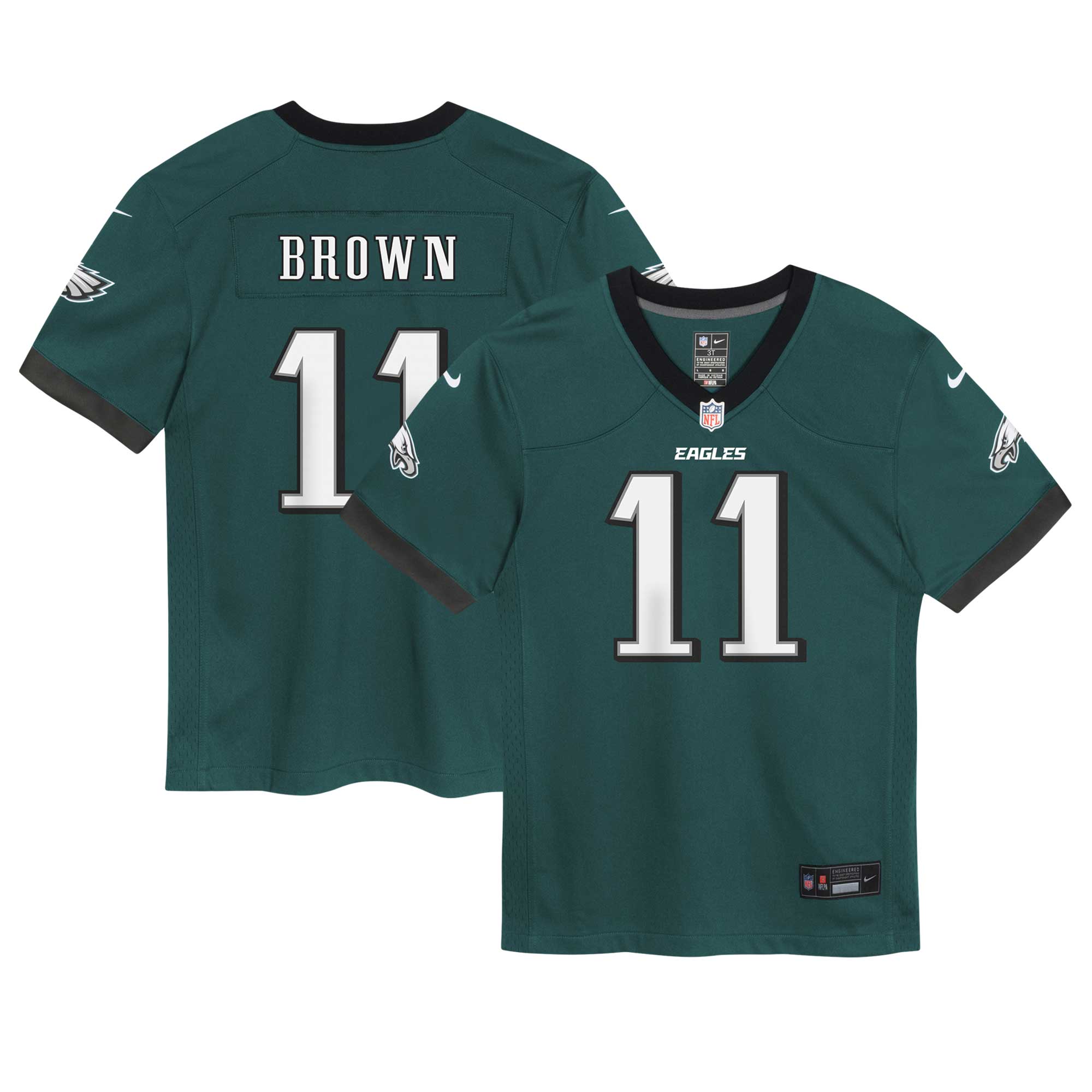 A.J. Brown Philadelphia Eagles  Toddler Game Jersey - Midnight Green