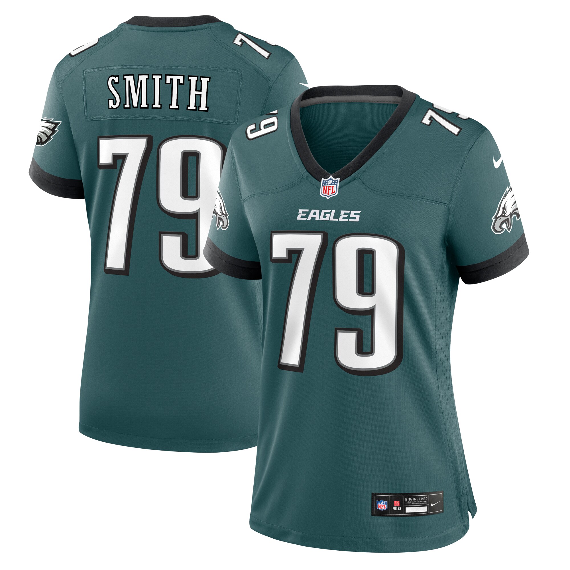 Lecitus Smith Philadelphia Eagles  Women's  Game Jersey - Midnight Green