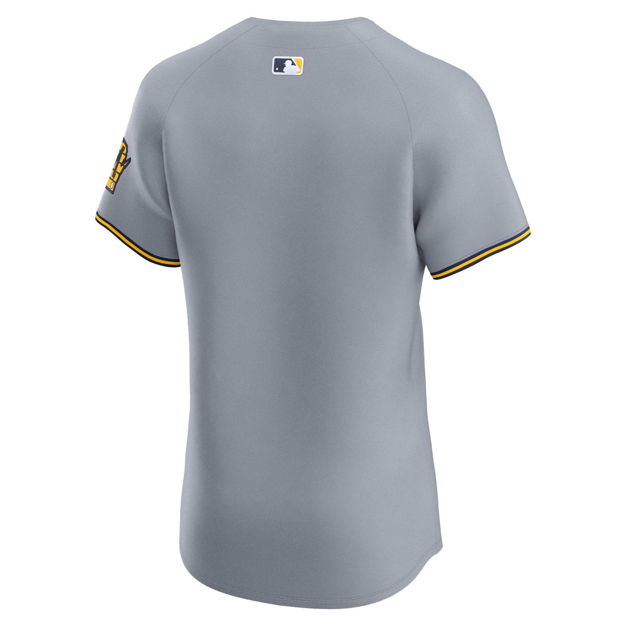 Milwaukee Brewers  Road Vapor Premier Elite Patch Jersey - Gray