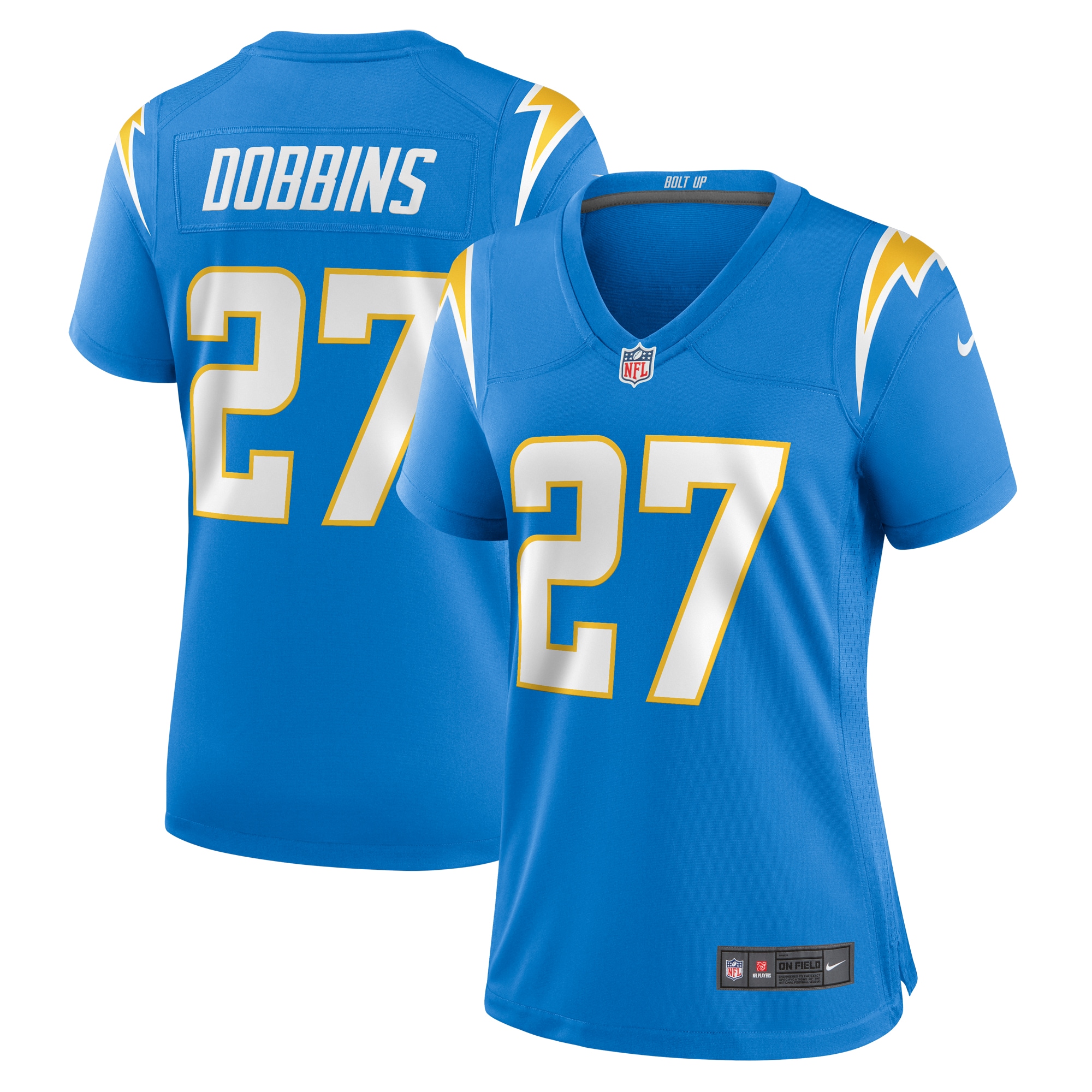 J.K. Dobbins Los Angeles Chargers  Women's Team Game Jersey -  Powder Blue