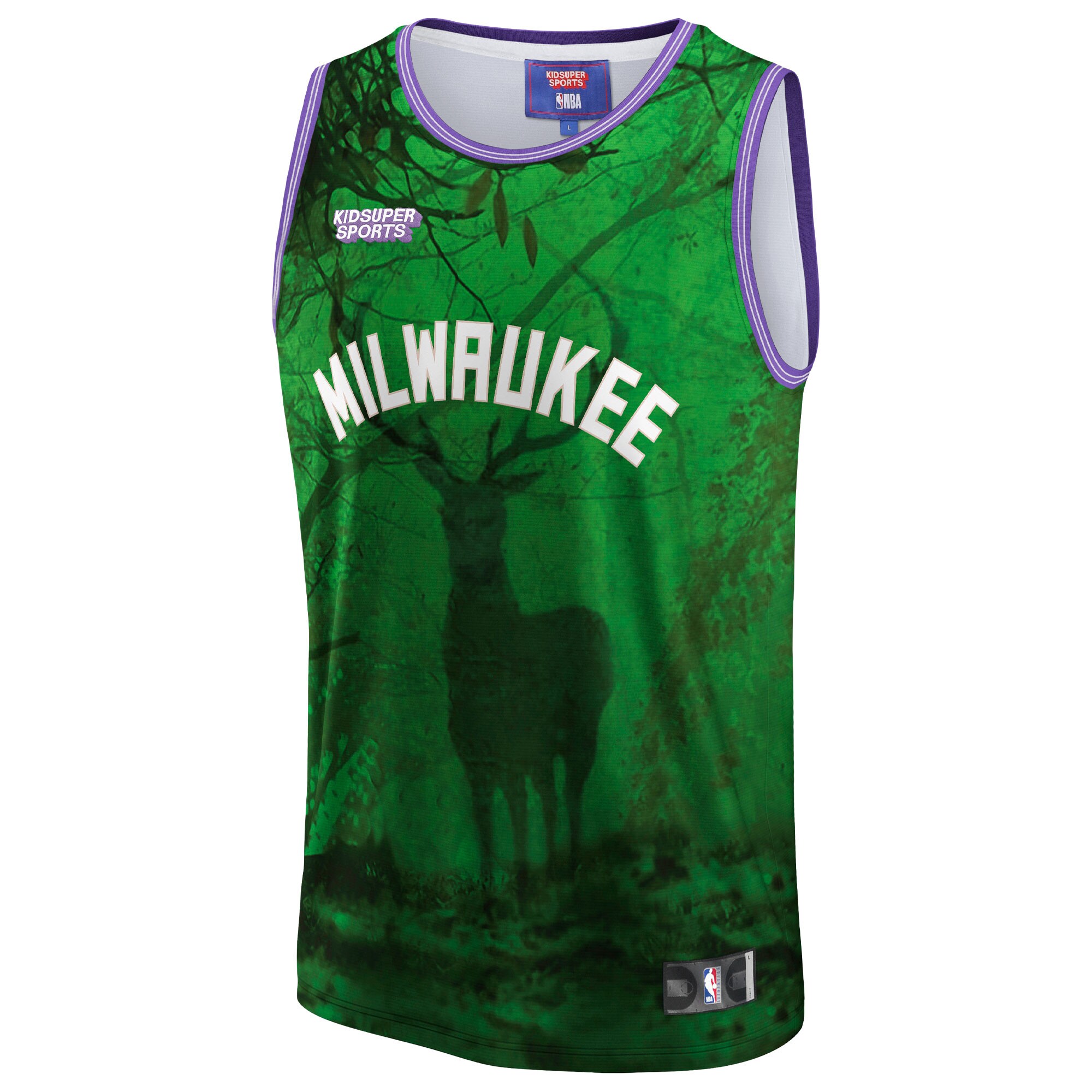Milwaukee Bucks NBA & KidSuper Studios by Fanatics Unisex Hometown Jersey - Green