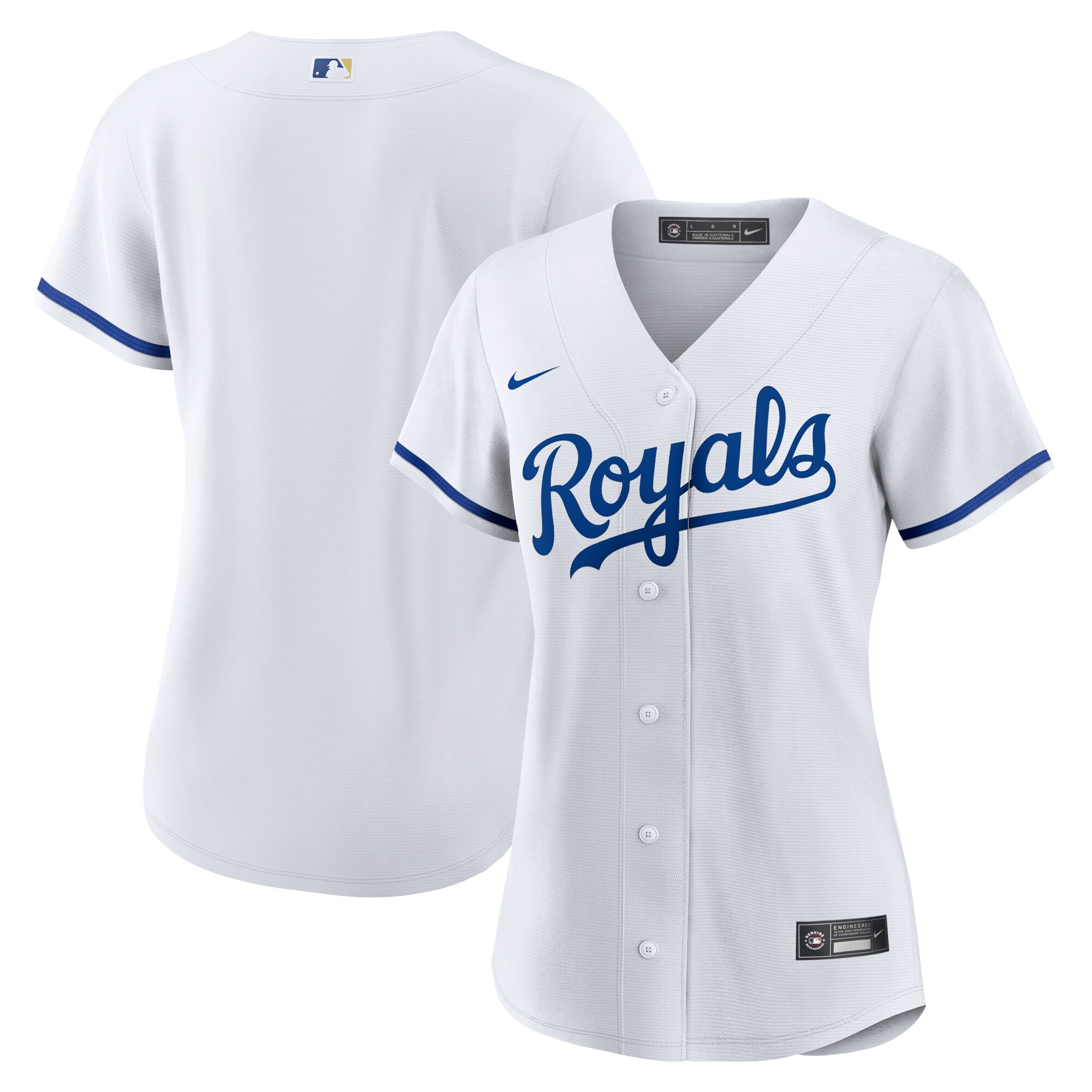 Kansas City Royals  Women's Home Replica Team Logo Jersey - White