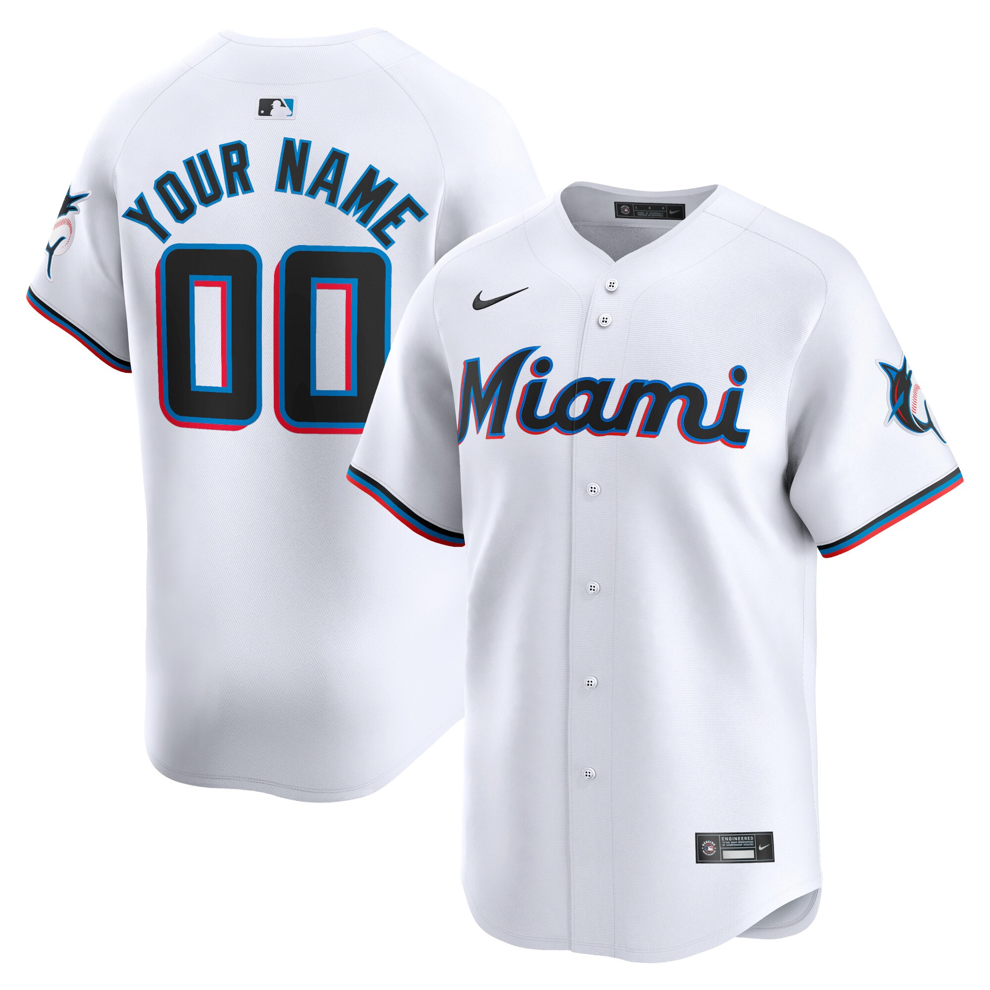 Miami Marlins  Home Limited Custom Jersey - White