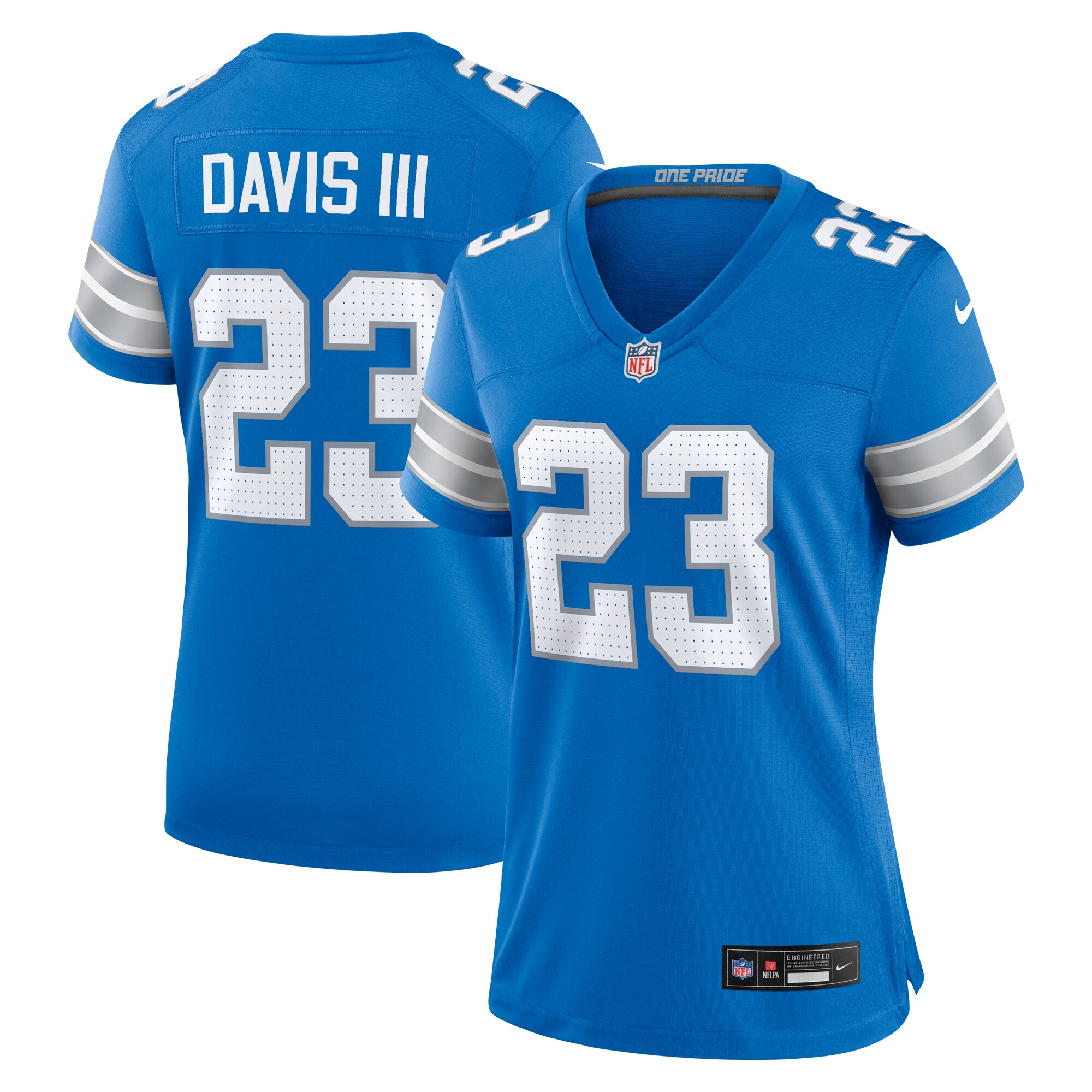Carlton Davis III Detroit Lions  Women's Game Jersey -  Blue