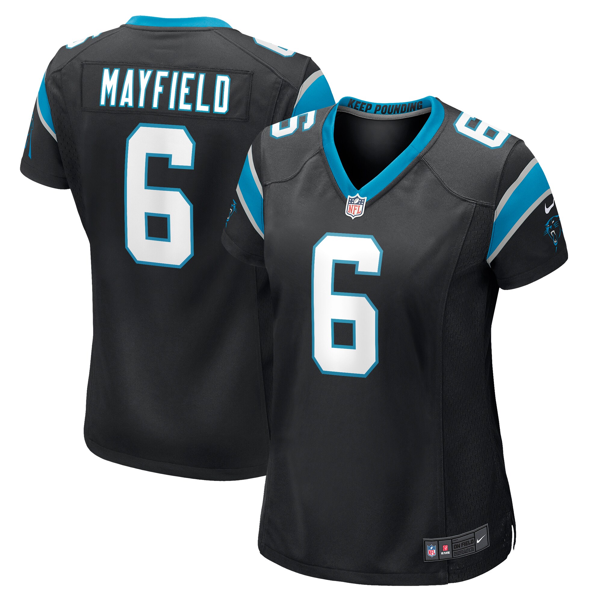 Baker Mayfield Carolina Panthers  Women's Home Player Game Jersey - Black