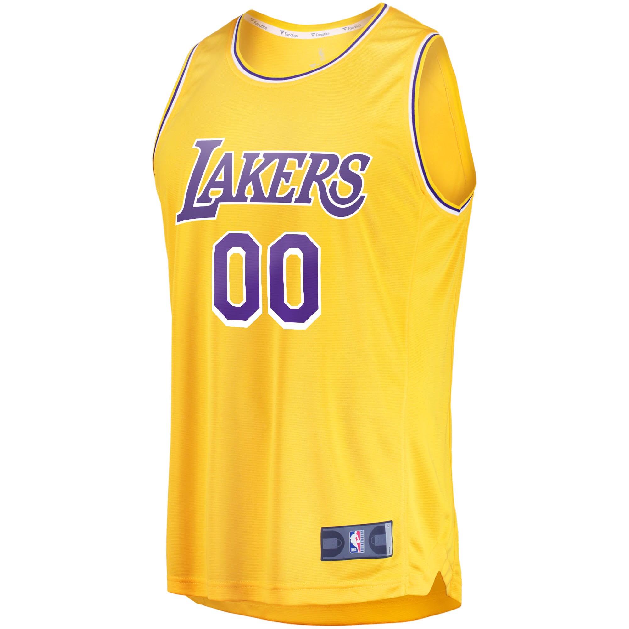 Los Angeles Lakers Fanatics Youth Fast Break Custom Replica Jersey Gold - Icon Edition