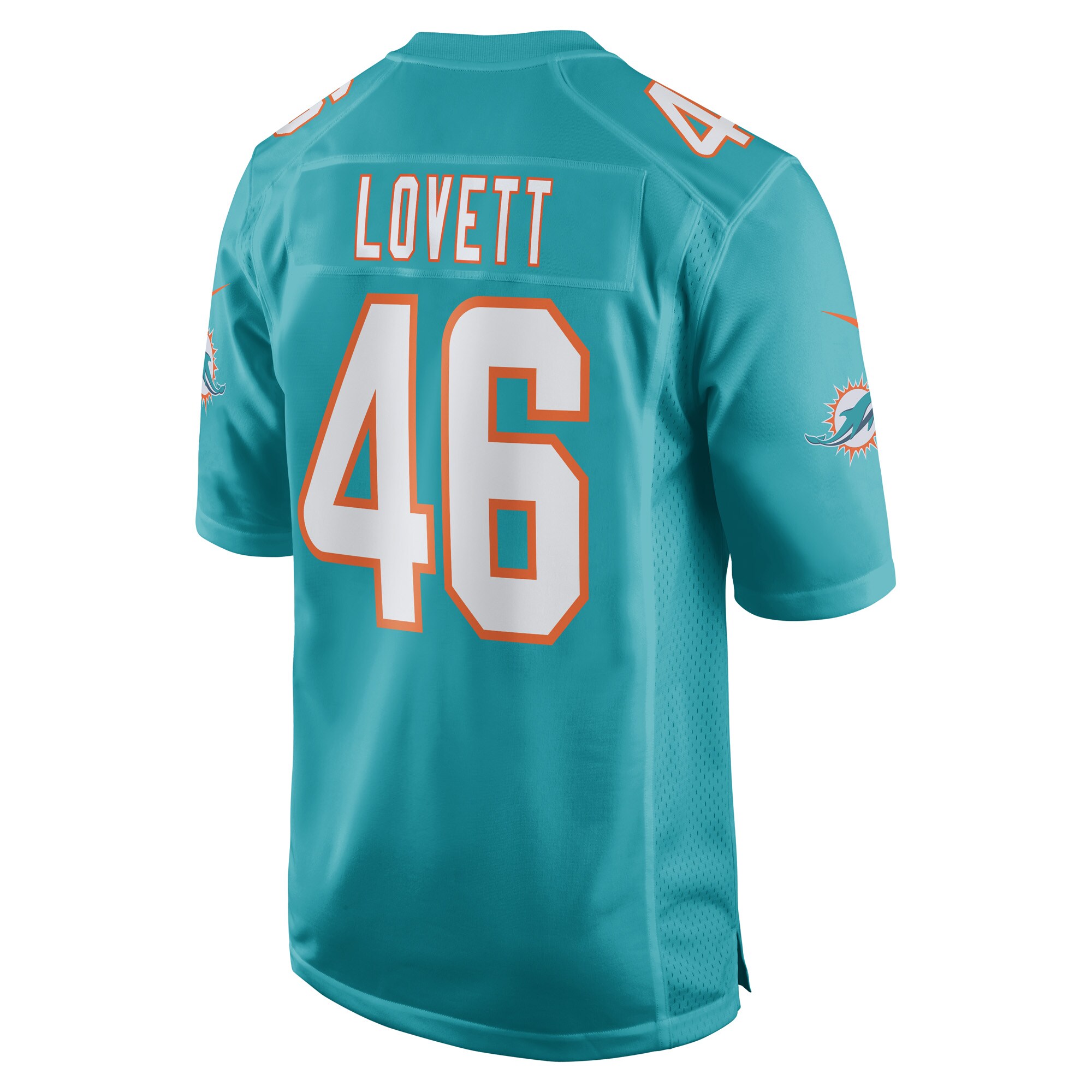 John Lovett Miami Dolphins  Game Player Jersey - Aqua
