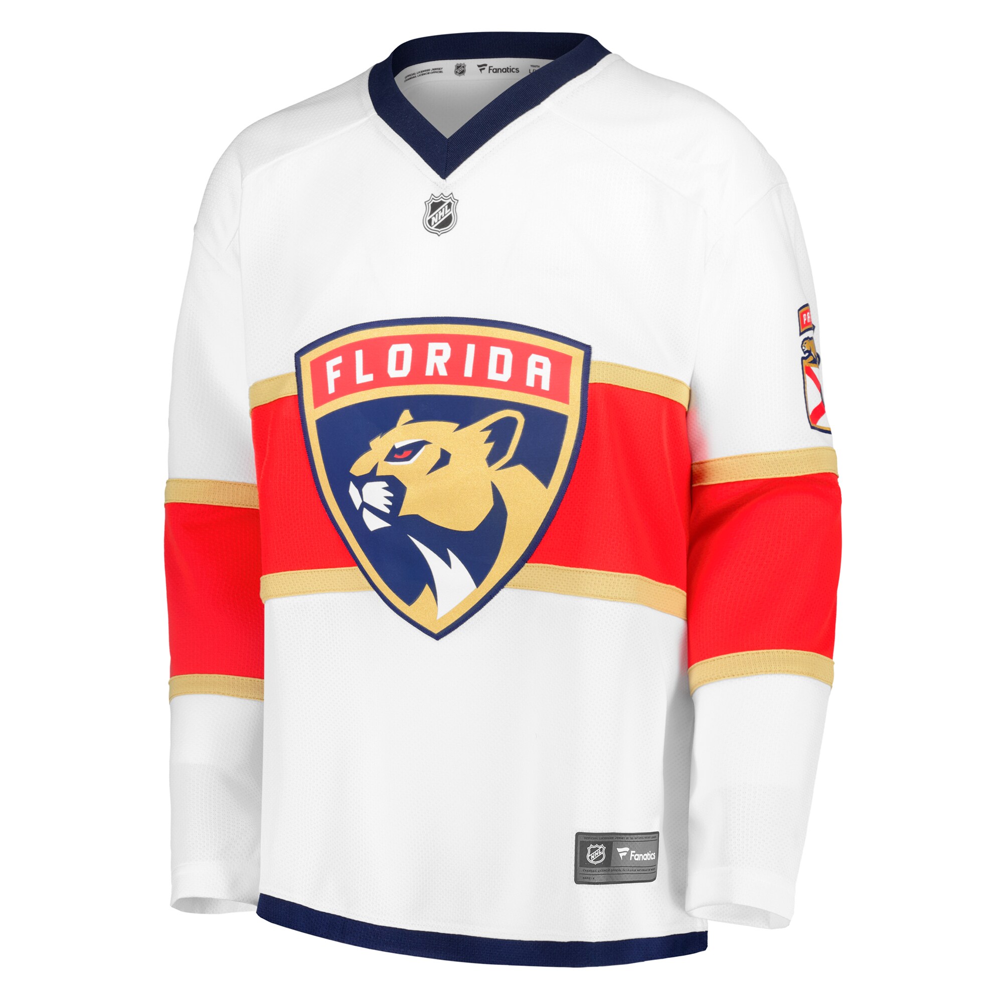 Florida Panthers Fanatics Youth Away Replica Blank Jersey - White