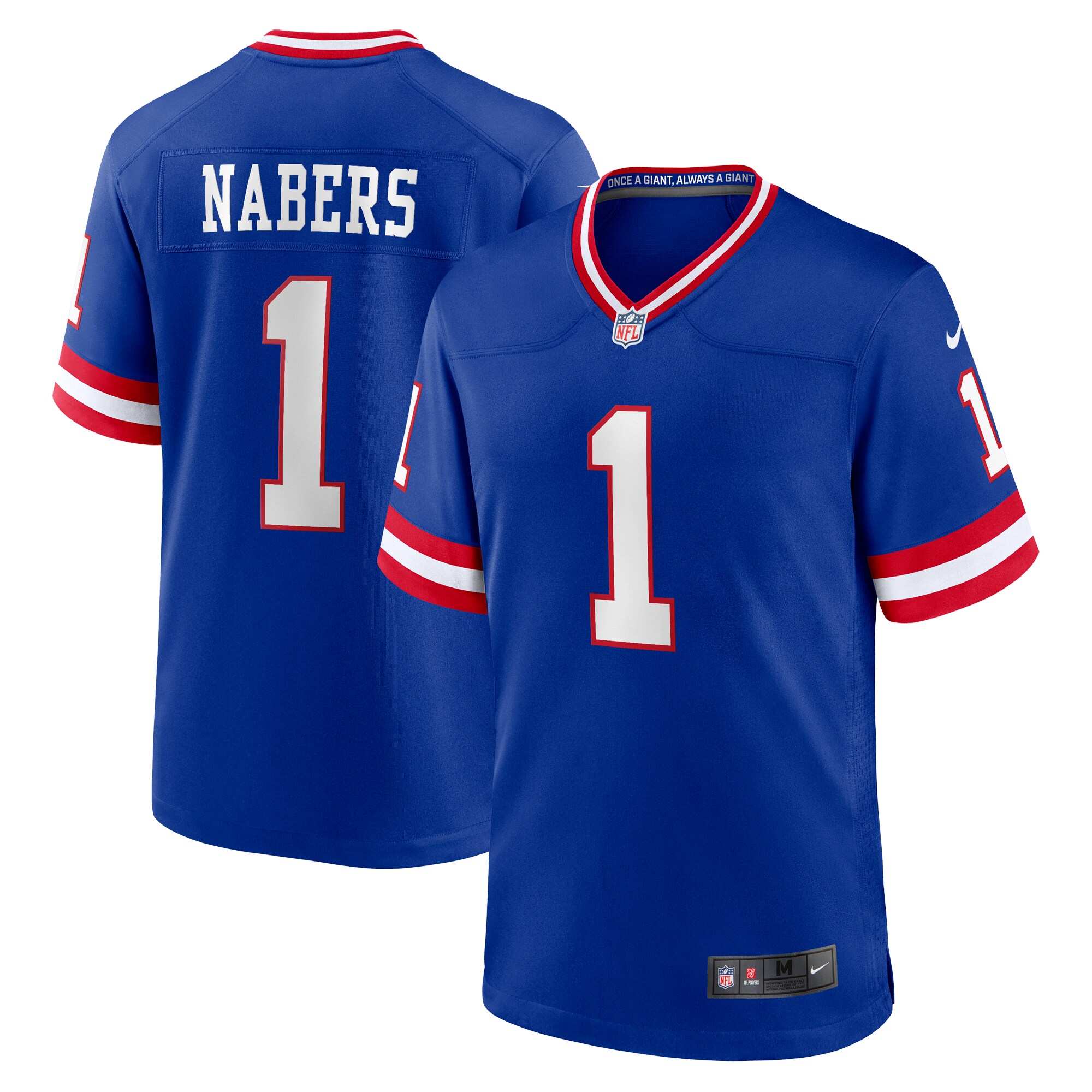 Malik Nabers New York Giants  2nd Alternate 2024 NFL Draft Game Jersey - Royal