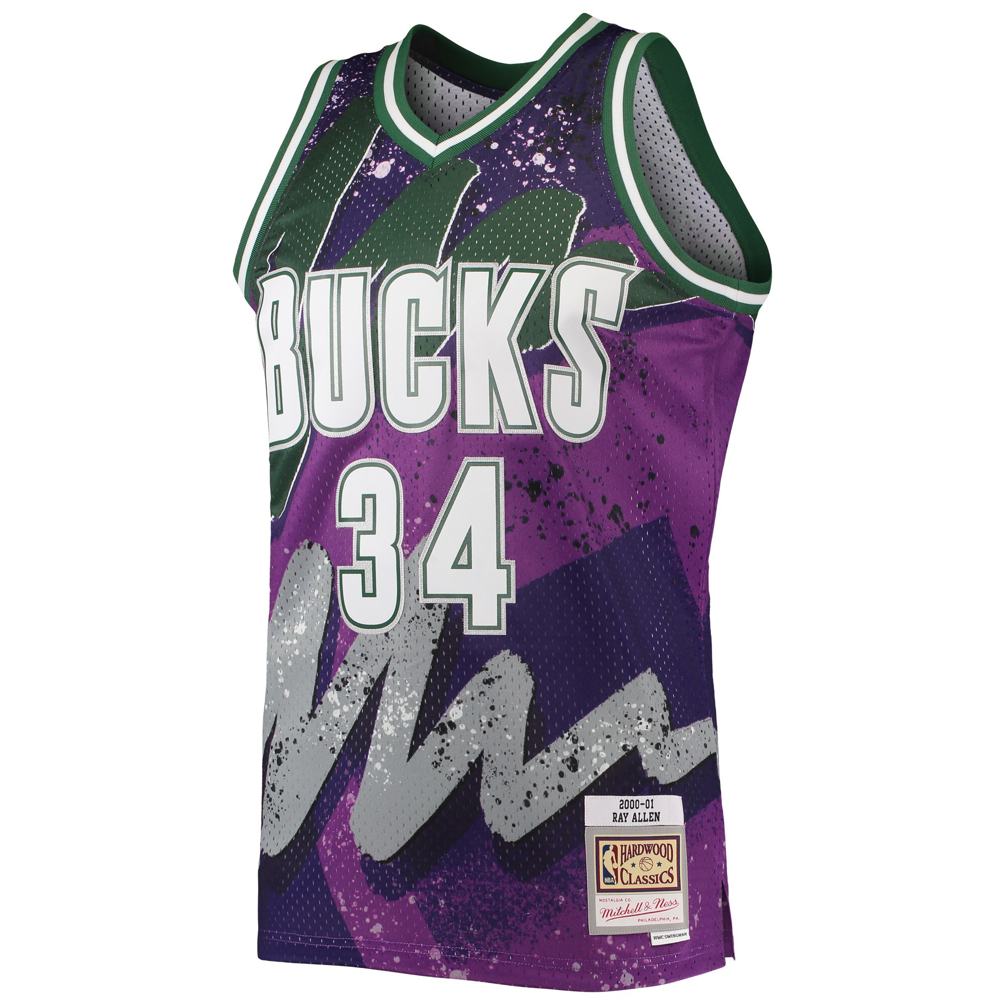 Ray Allen Milwaukee Bucks Mitchell & Ness Hardwood Classics 2000\/01 Hyper Hoops Swingman Jersey - Purple