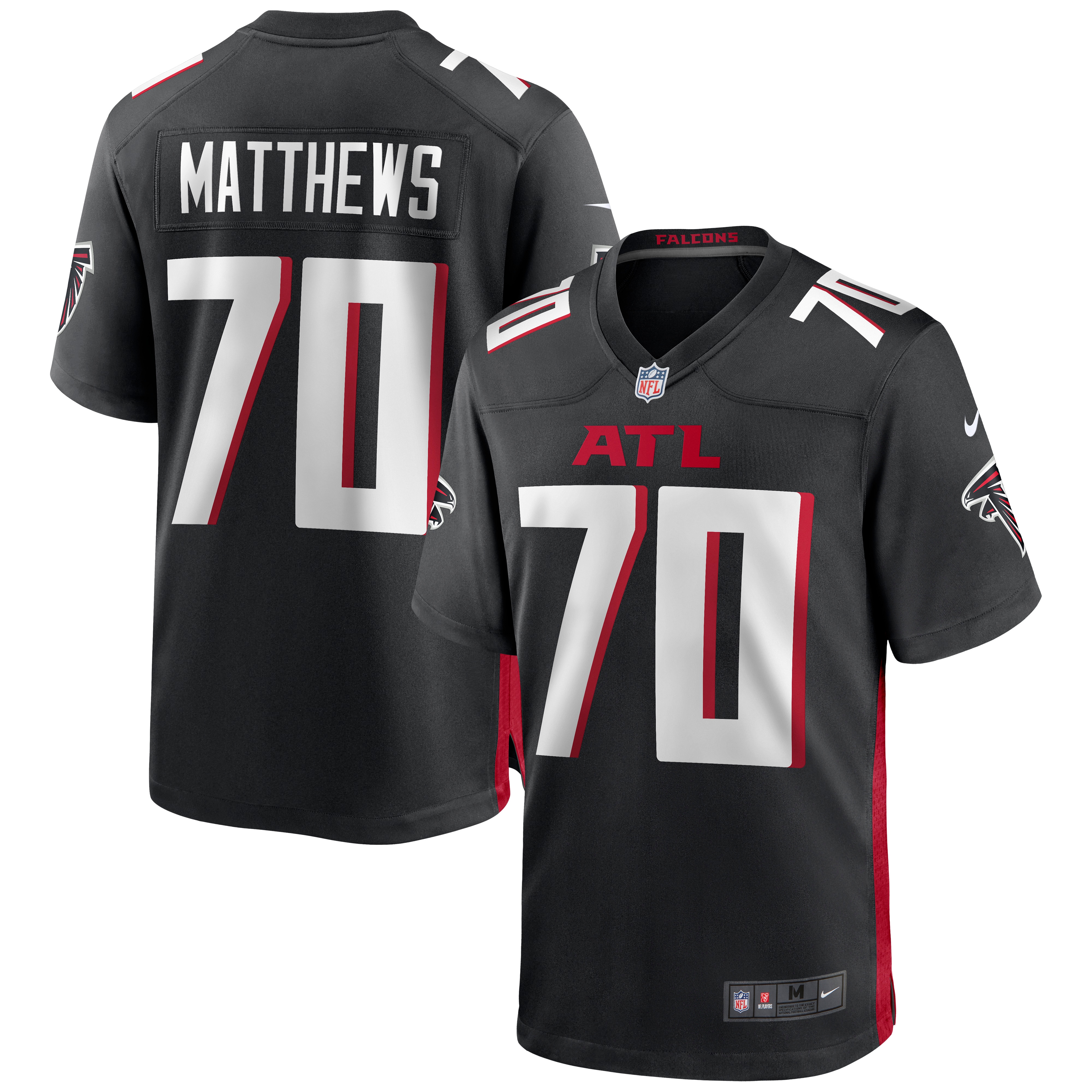 Jake Matthews Atlanta Falcons  Game Jersey - Black