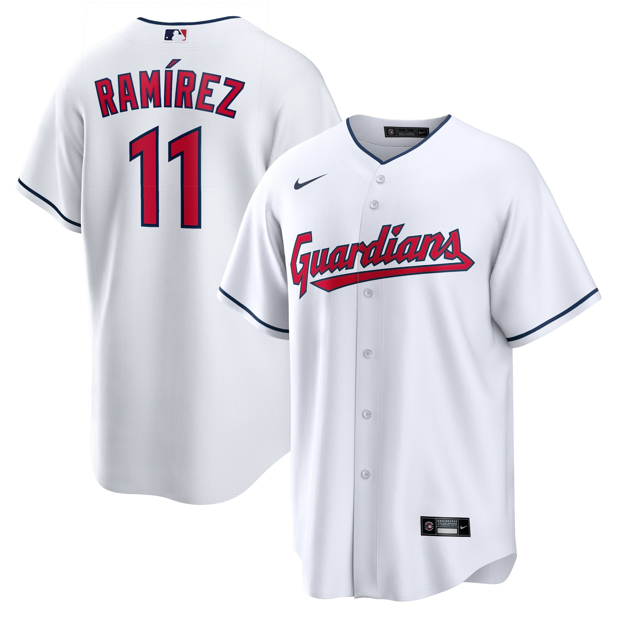 Jos\u00c3\u00a9 Ram\u00c3\u00adrez Cleveland Guardians  Replica Player Jersey - White
