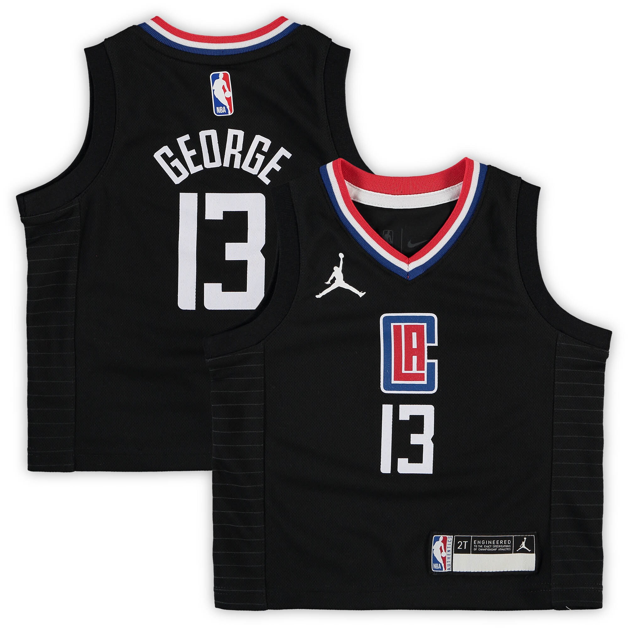 Paul George LA Clippers Jordan Brand Toddler 2020\/21 Jersey - Black - Statement Edition