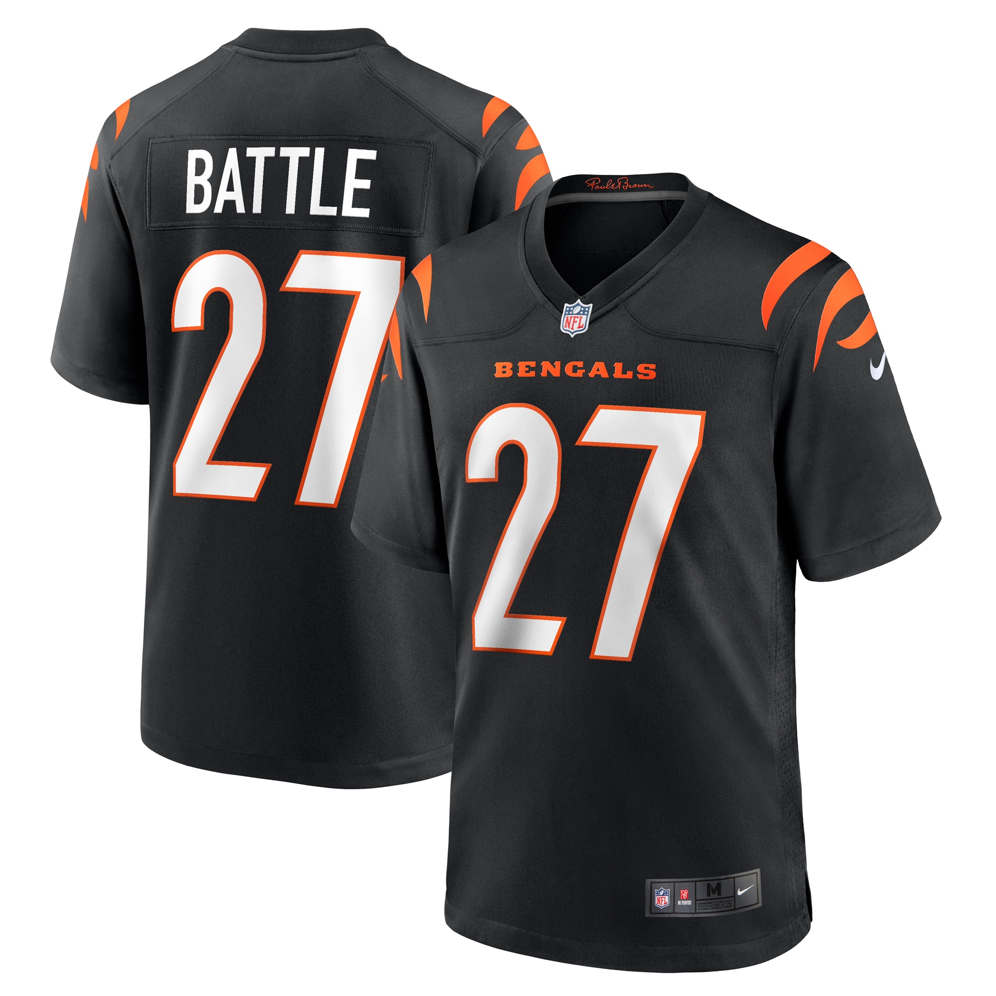 Jordan Battle Cincinnati Bengals Nike Team Game Jersey - Black