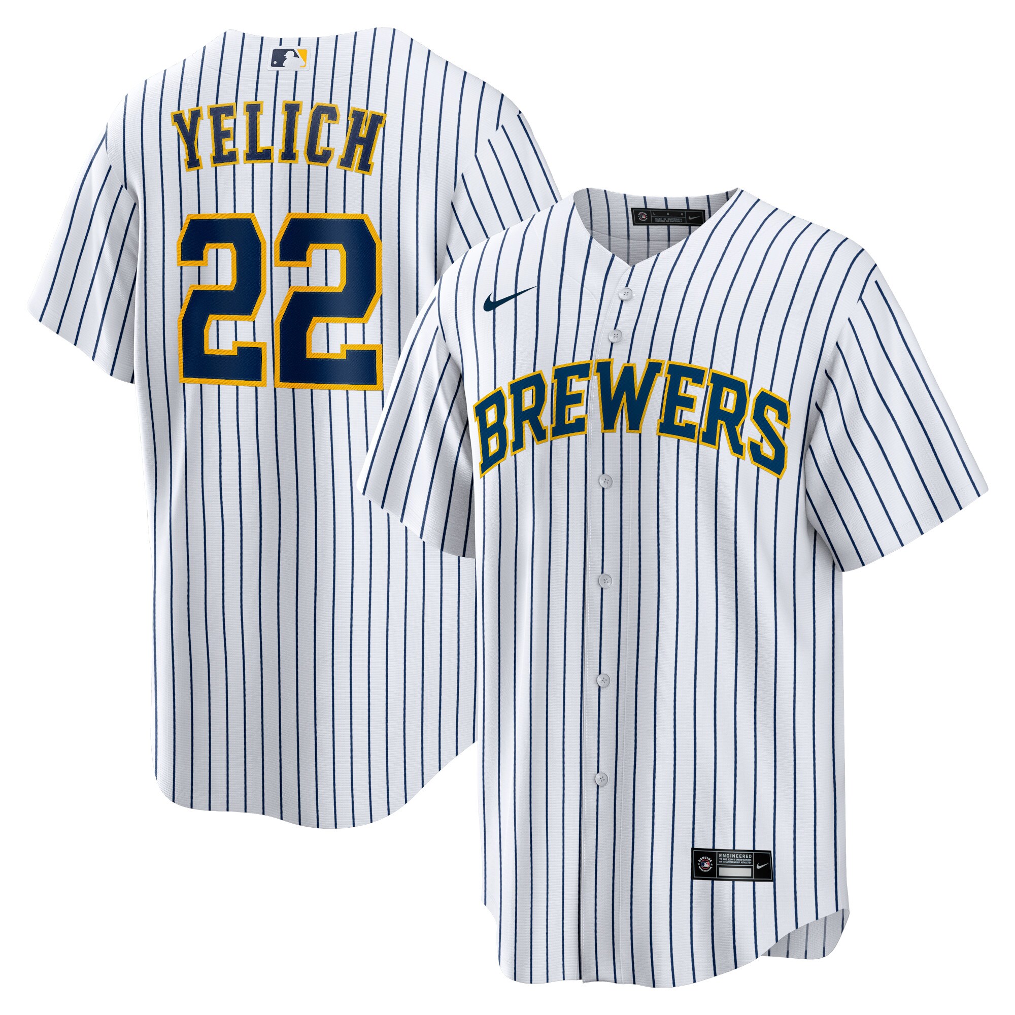 Christian Yelich Milwaukee Brewers  Alternate Replica Player Jersey - White