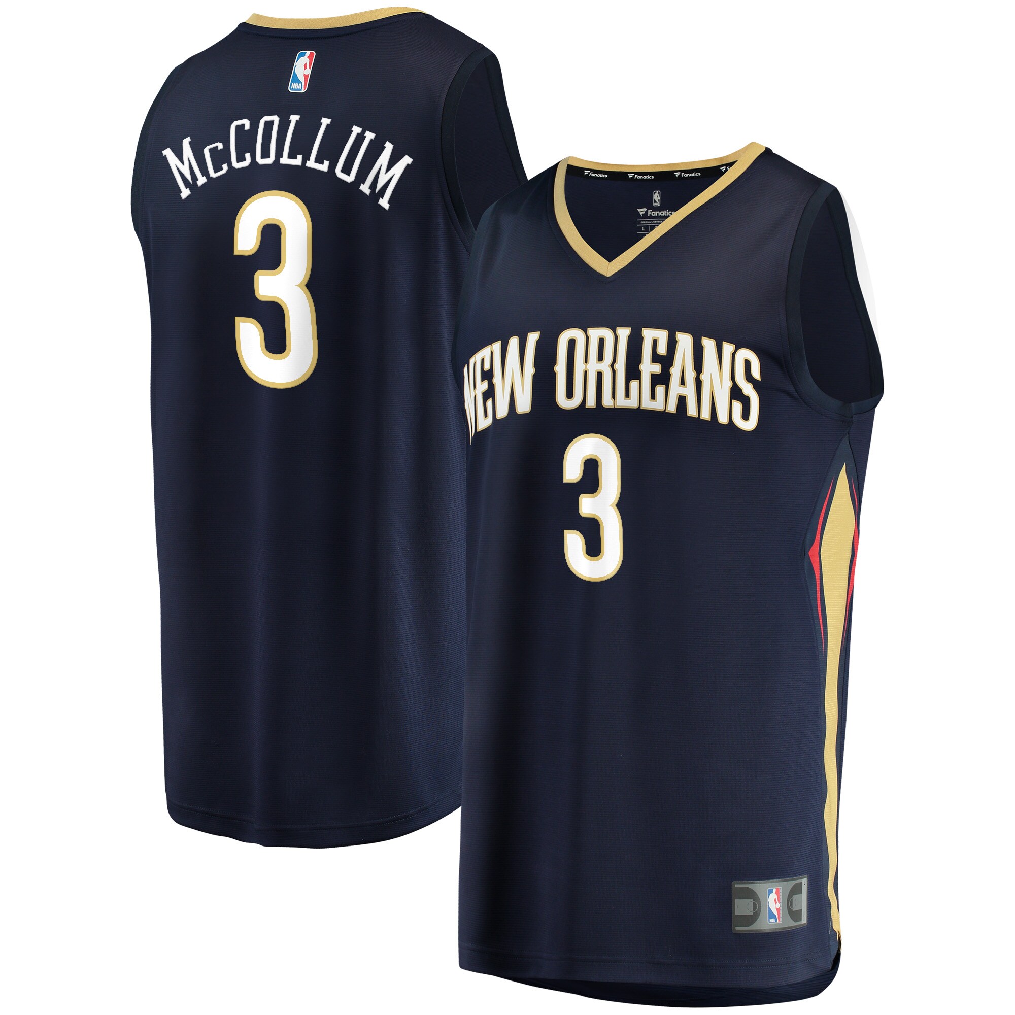 C.J. McCollum New Orleans Pelicans Fanatics Fast Break Replica Jersey - Icon Edition - Navy